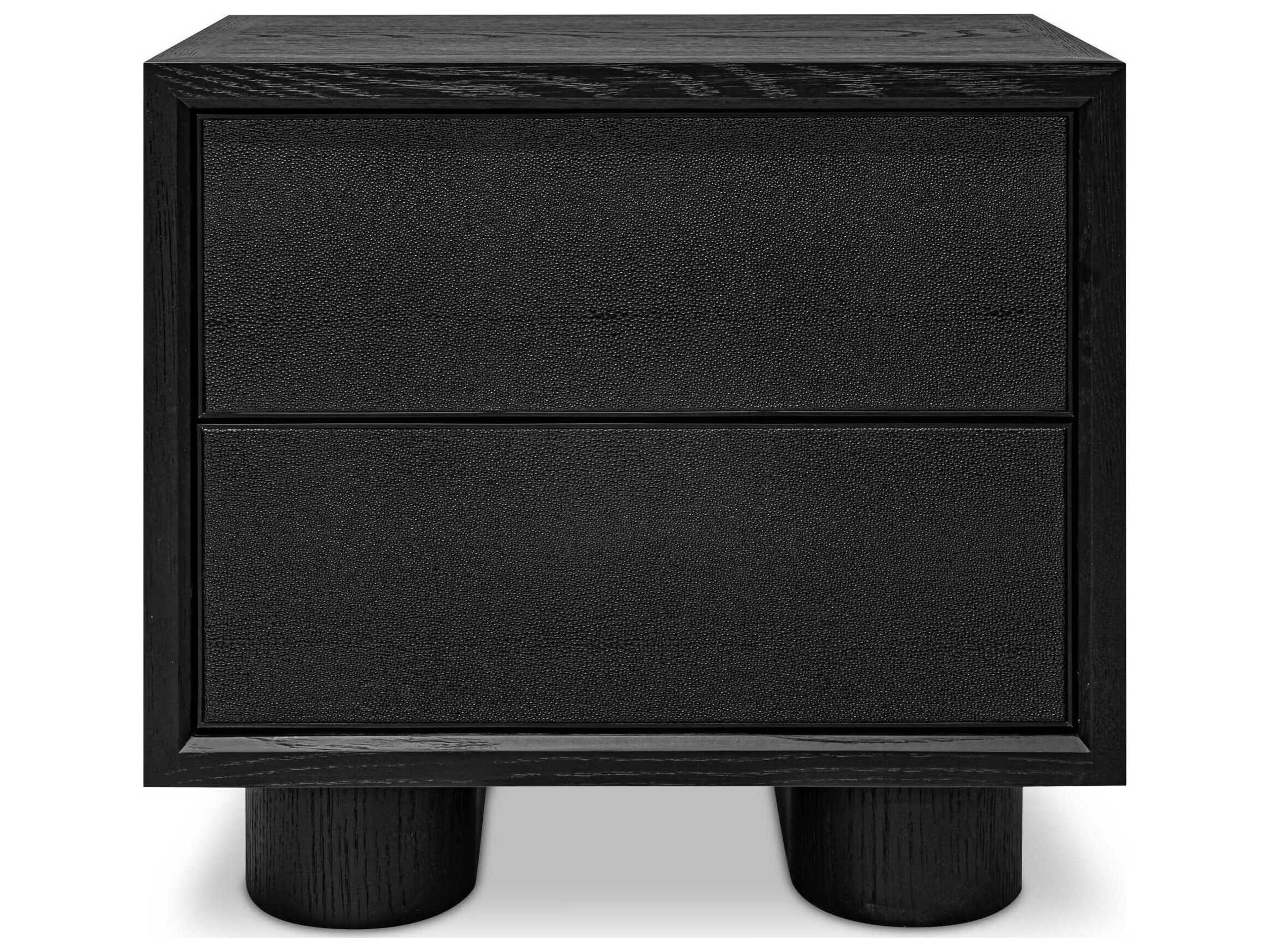 Marcelle 2-Drawers Oak Wood Nightstand