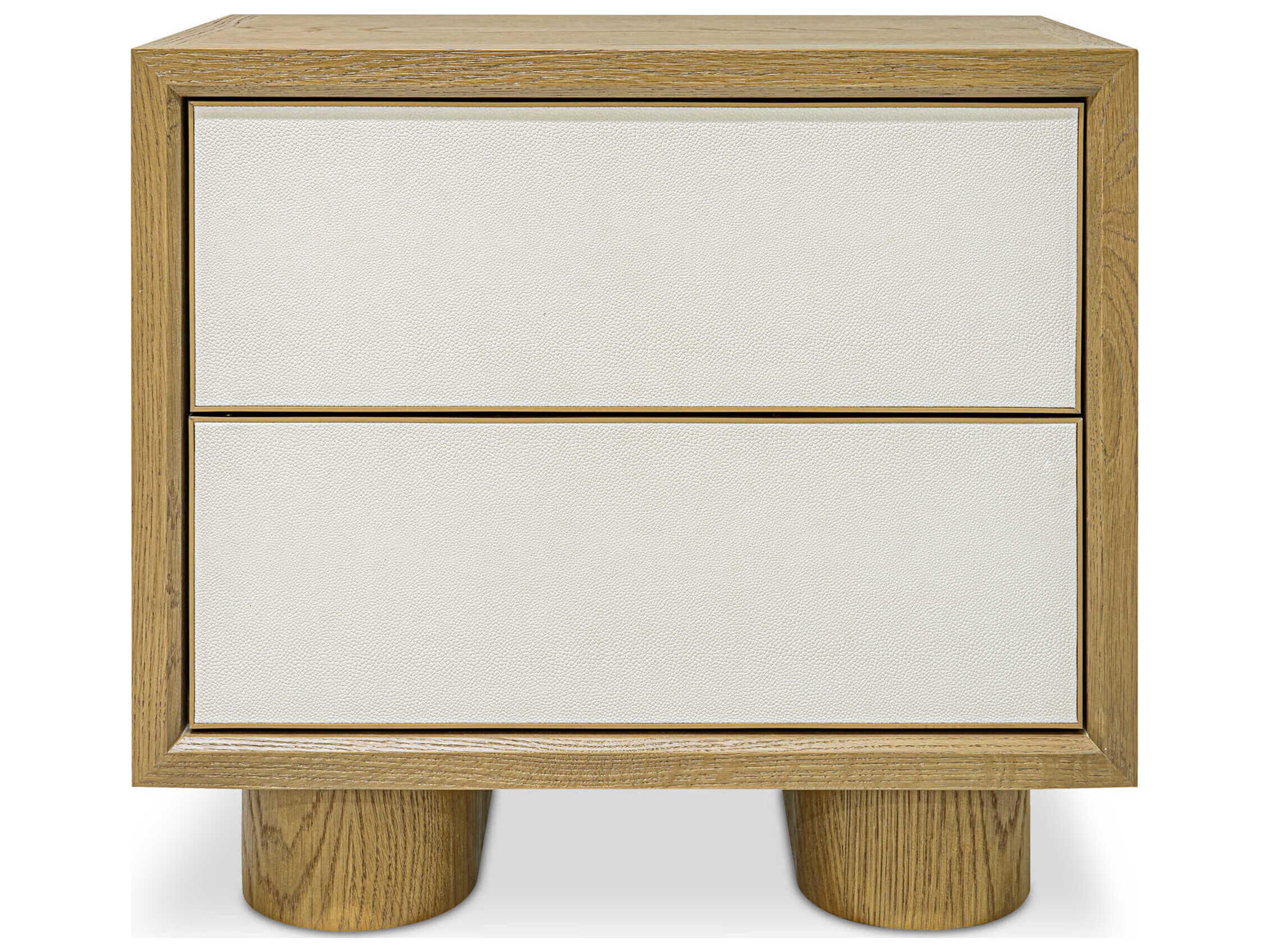 Marcelle 2-Drawers Oak Wood Nightstand