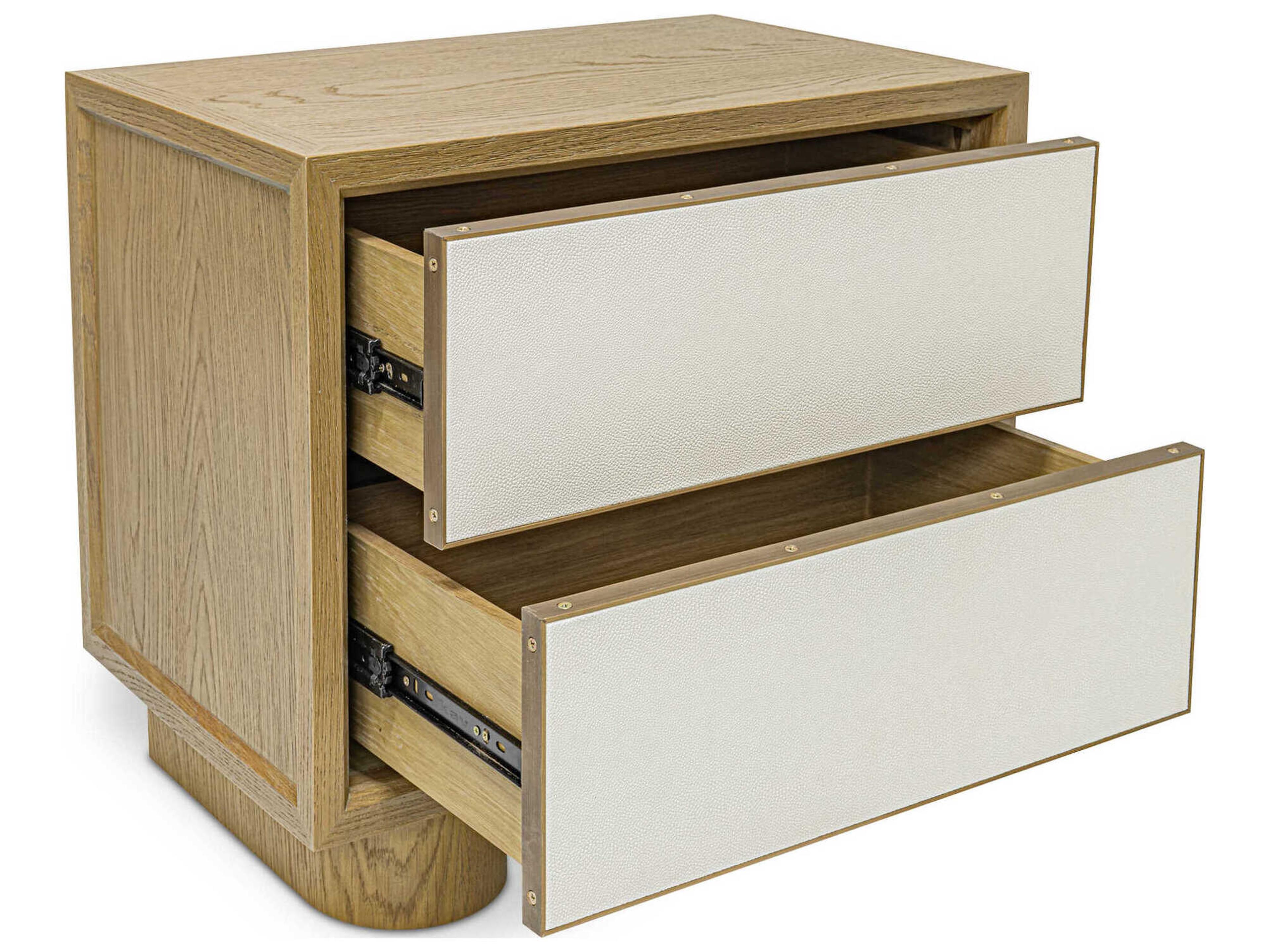 Moe's Home Marcelle 2-Drawers Oak Wood Nightstand