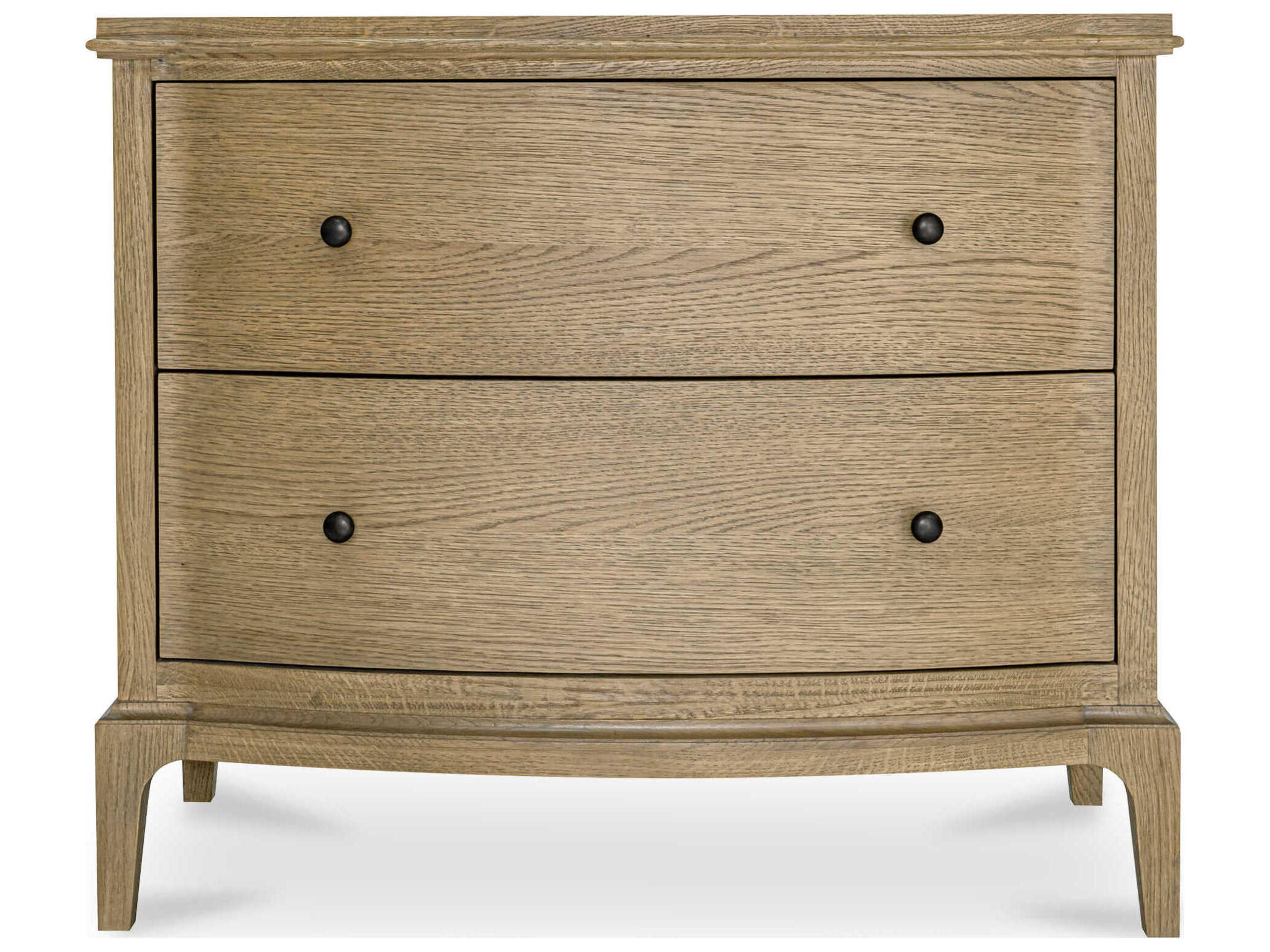 Sadie 2-Drawers Oak Wood Nightstand