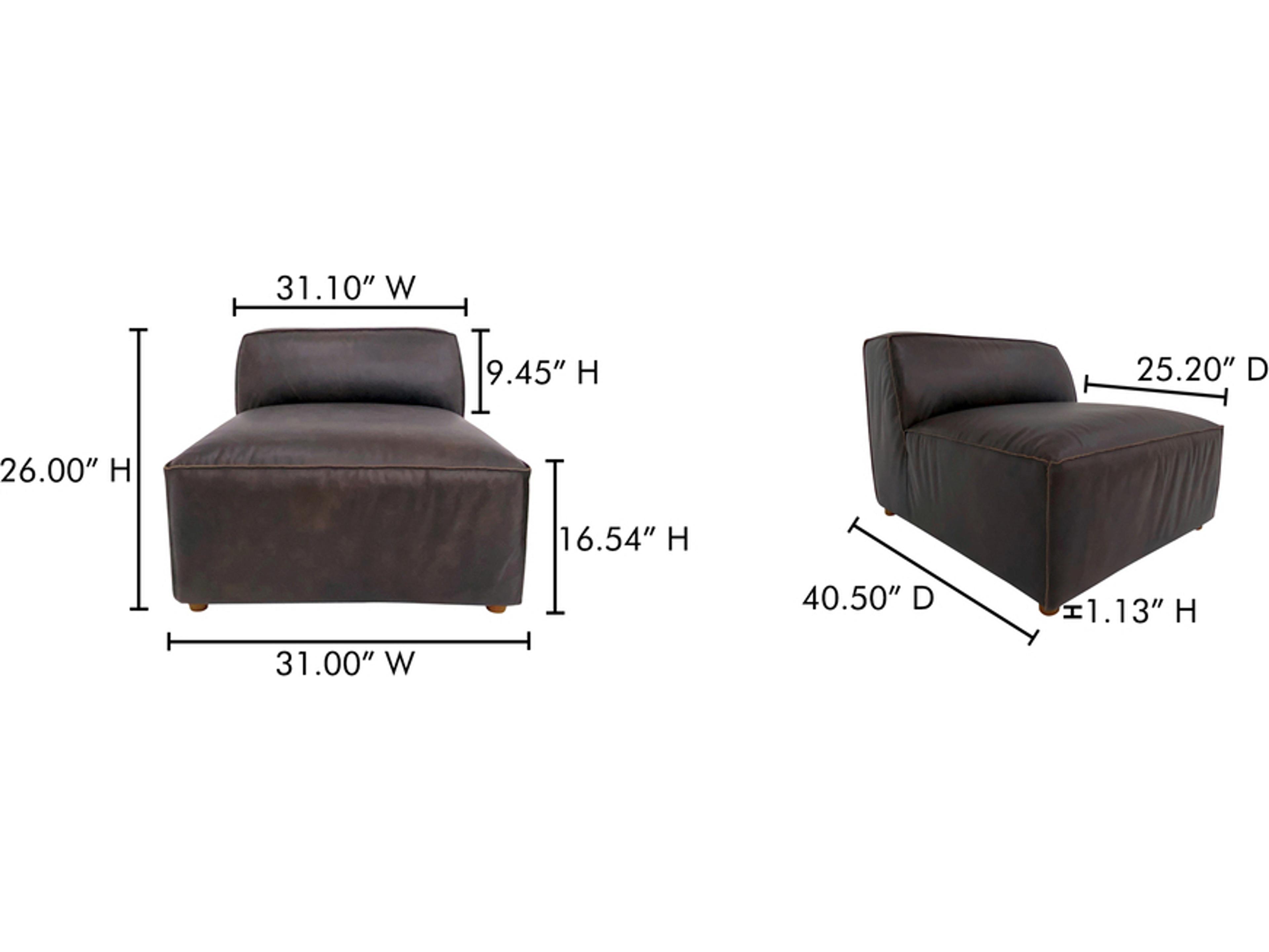 Moe's Home Form Brown Leather Chair and a Half