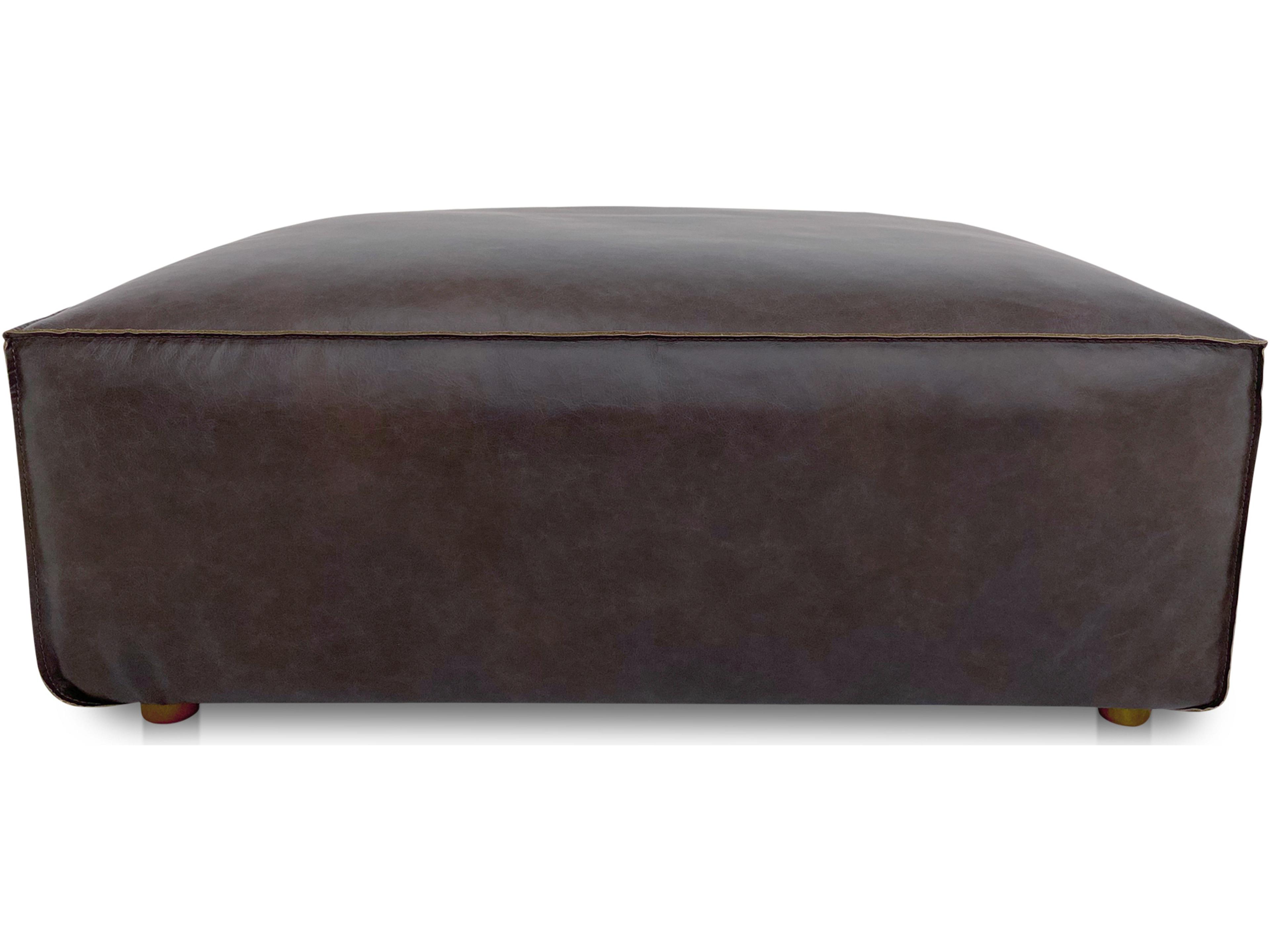 Form Brown Leather Ottoman