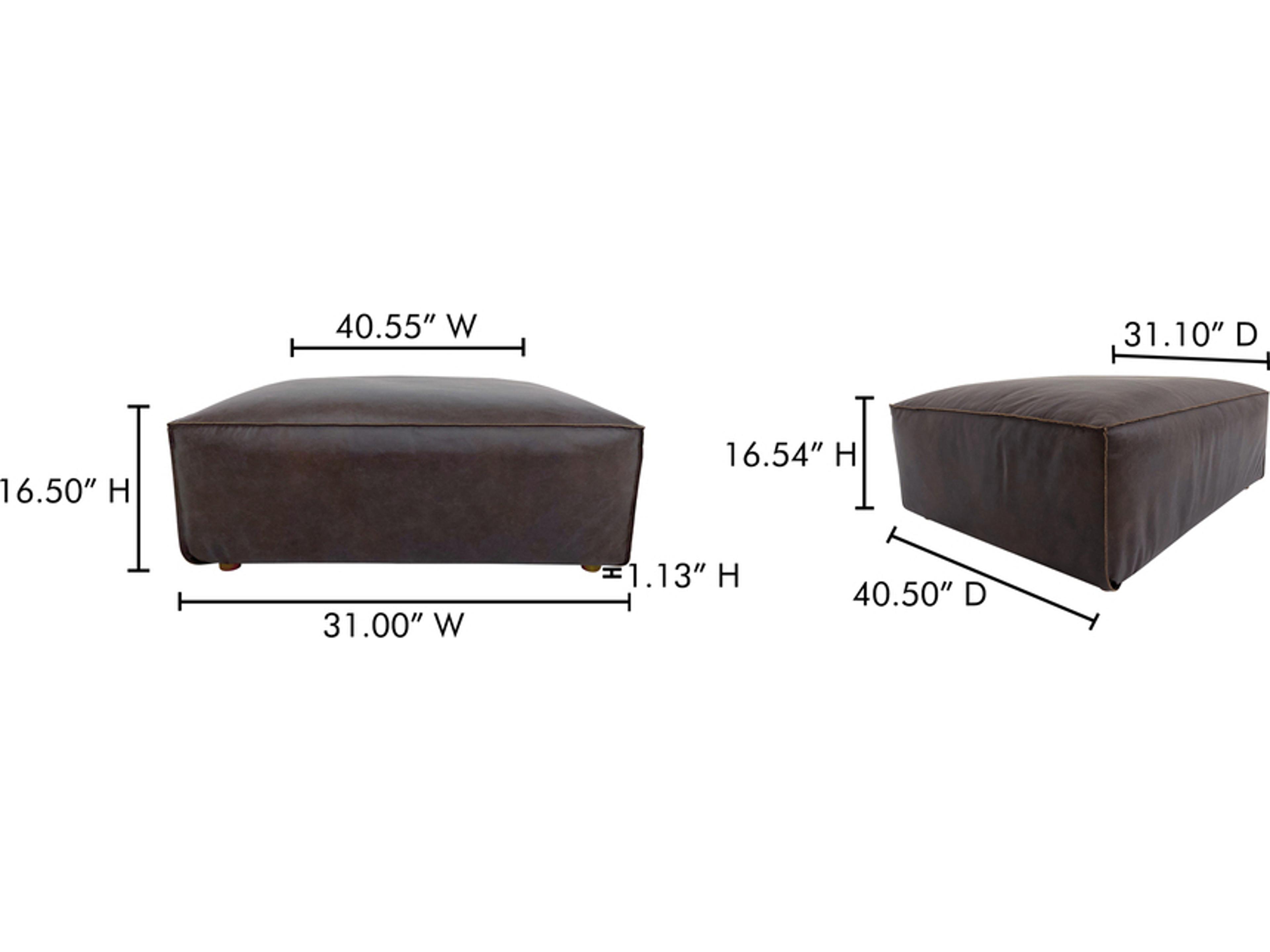 Moe's Home Form Brown Leather Ottoman