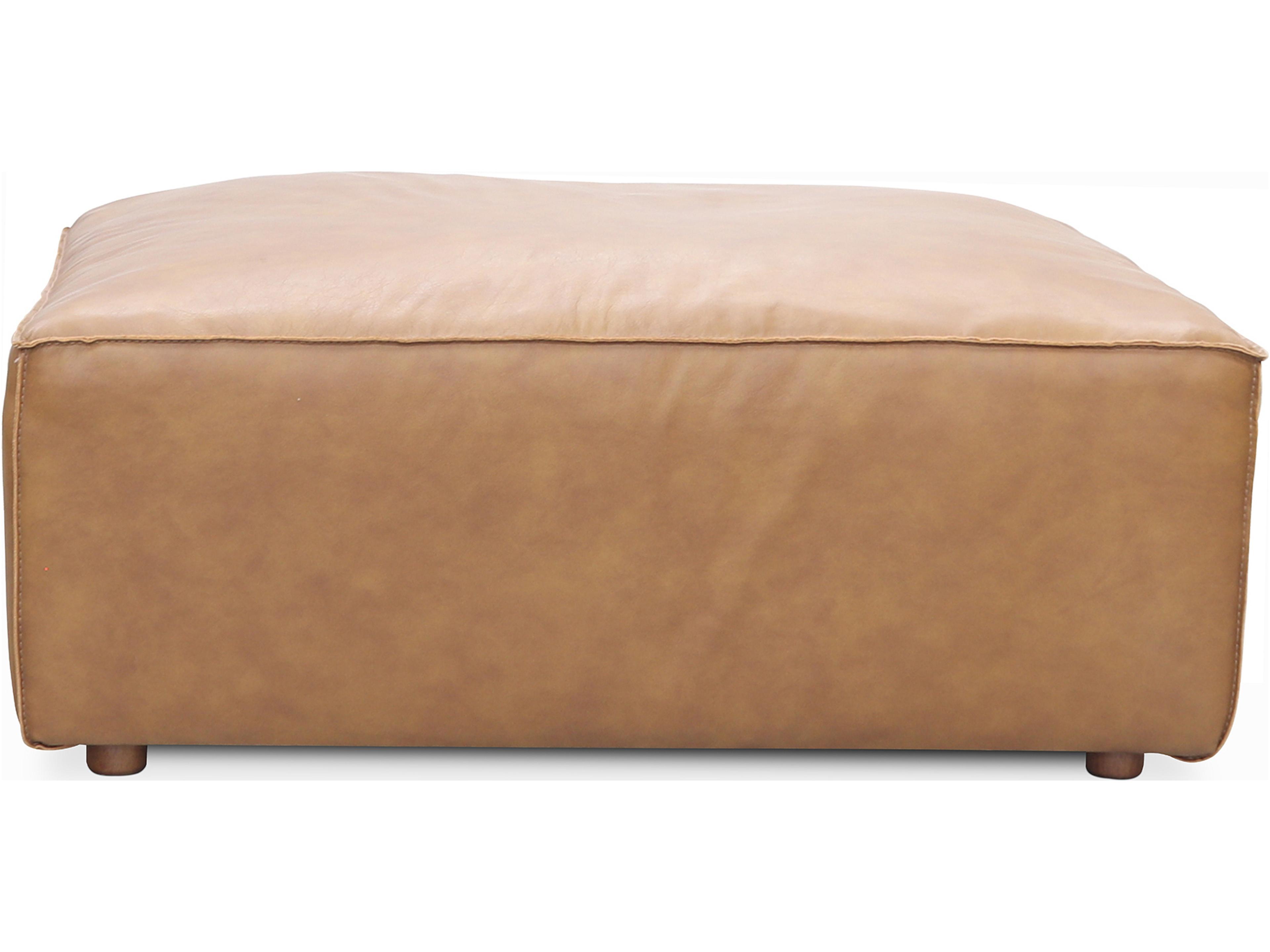Form Tan Brown Leather Ottoman
