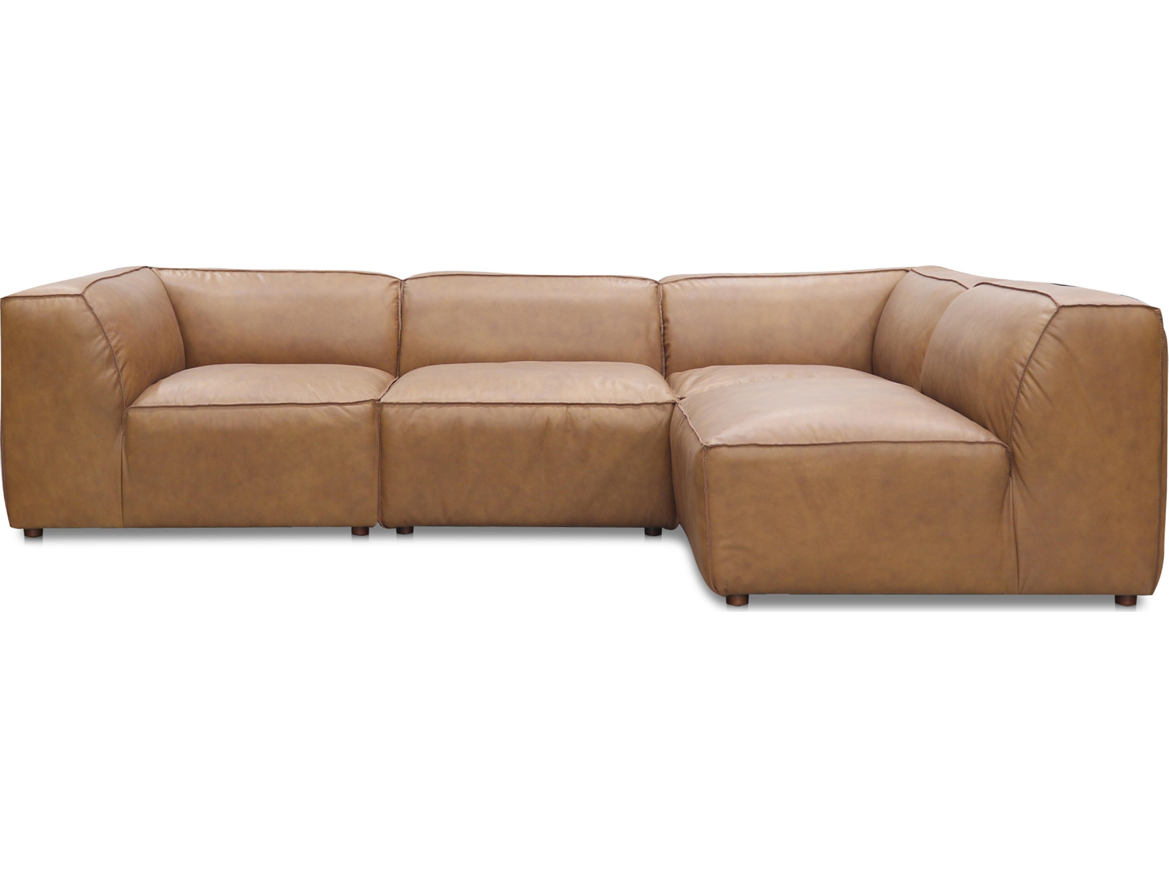 Moe's Home Form Brown Leather Sectional Sofa