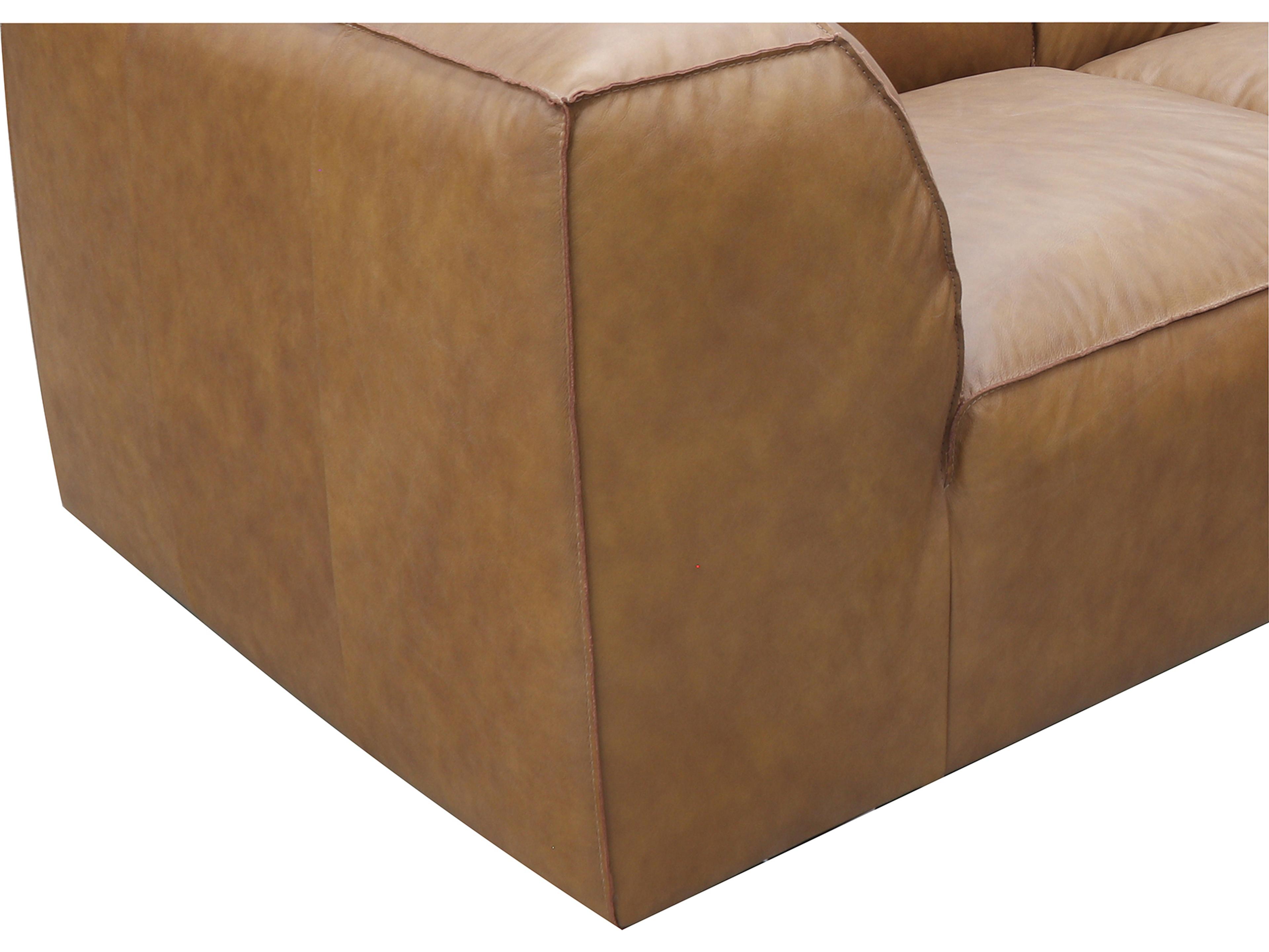 Moe's Home Form Brown Leather Sectional Sofa