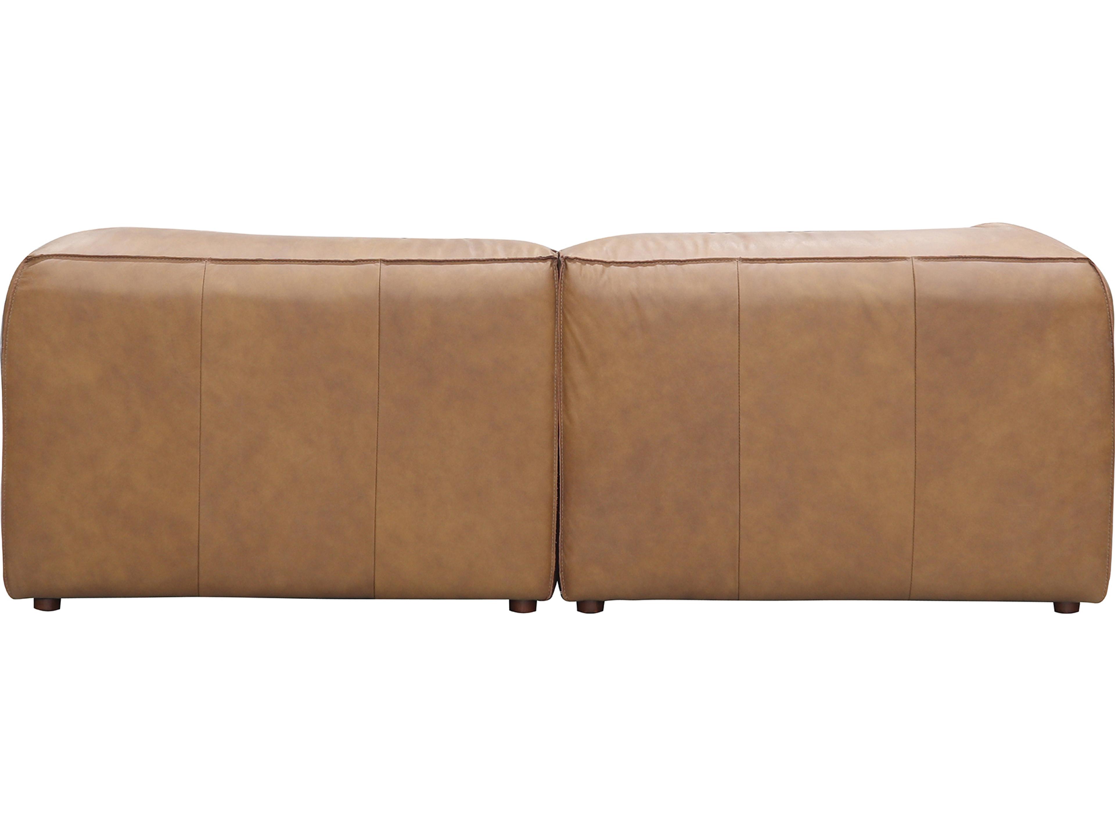 Moe's Home Form Brown Leather Sectional Sofa