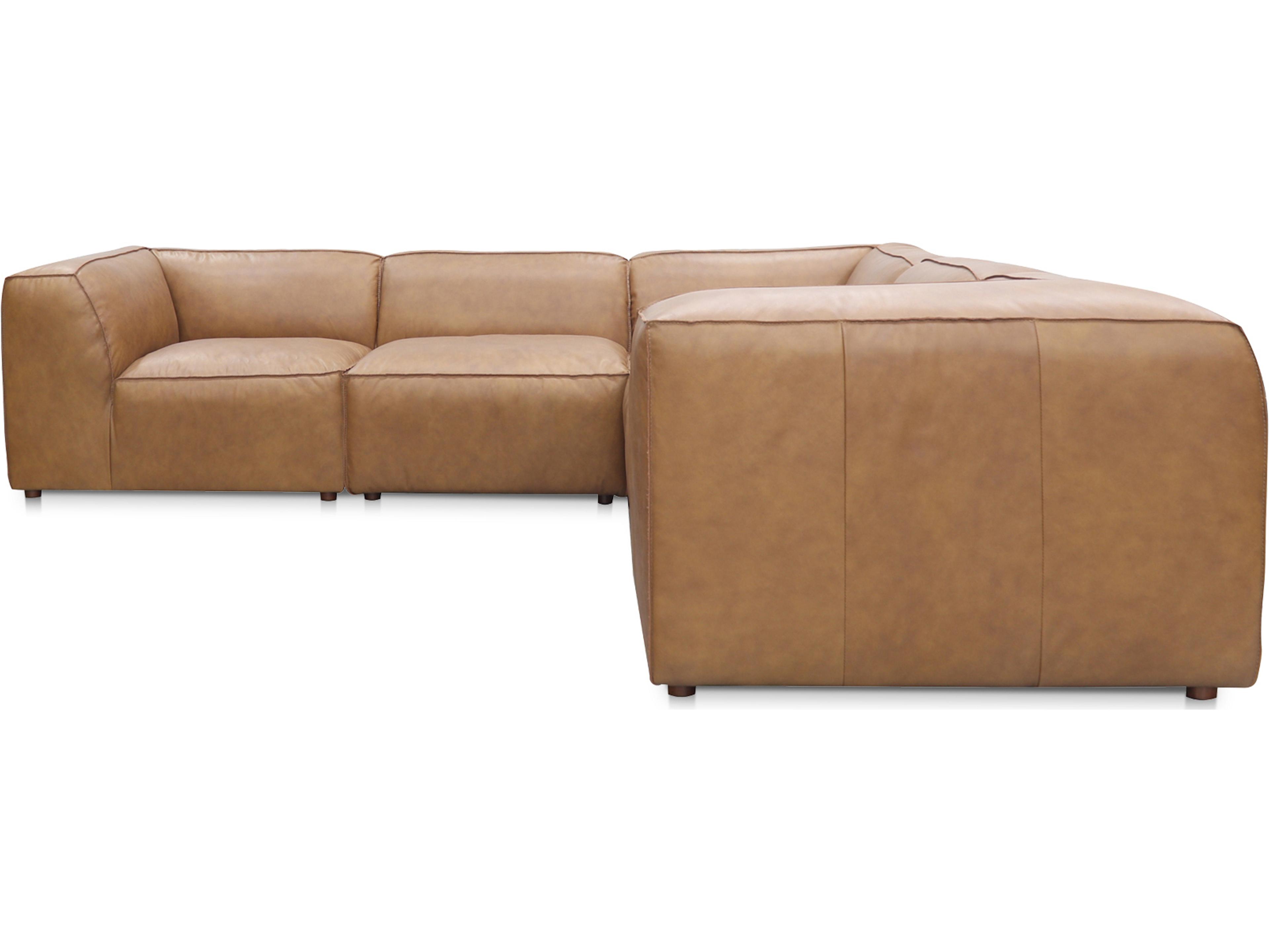 Moe's Home Form Brown Leather Sectional Sofa