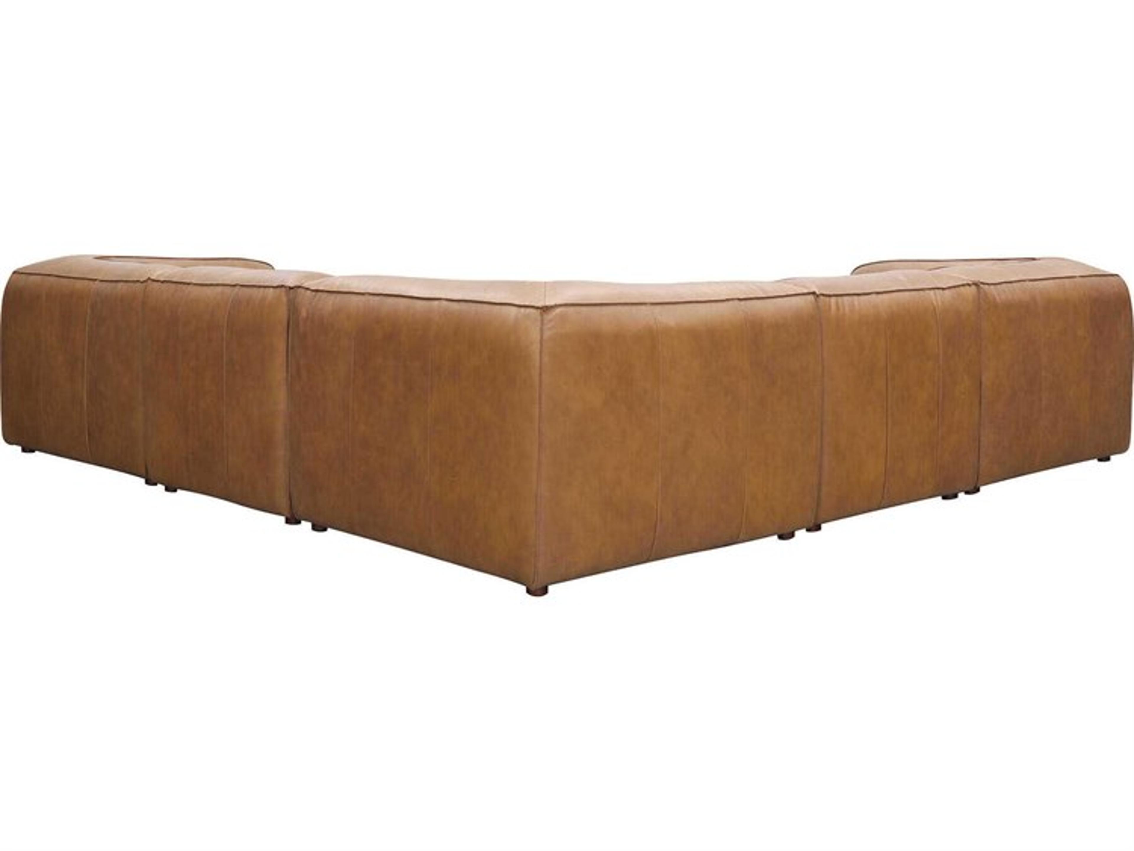 Moe's Home Form Brown Leather Sectional Sofa