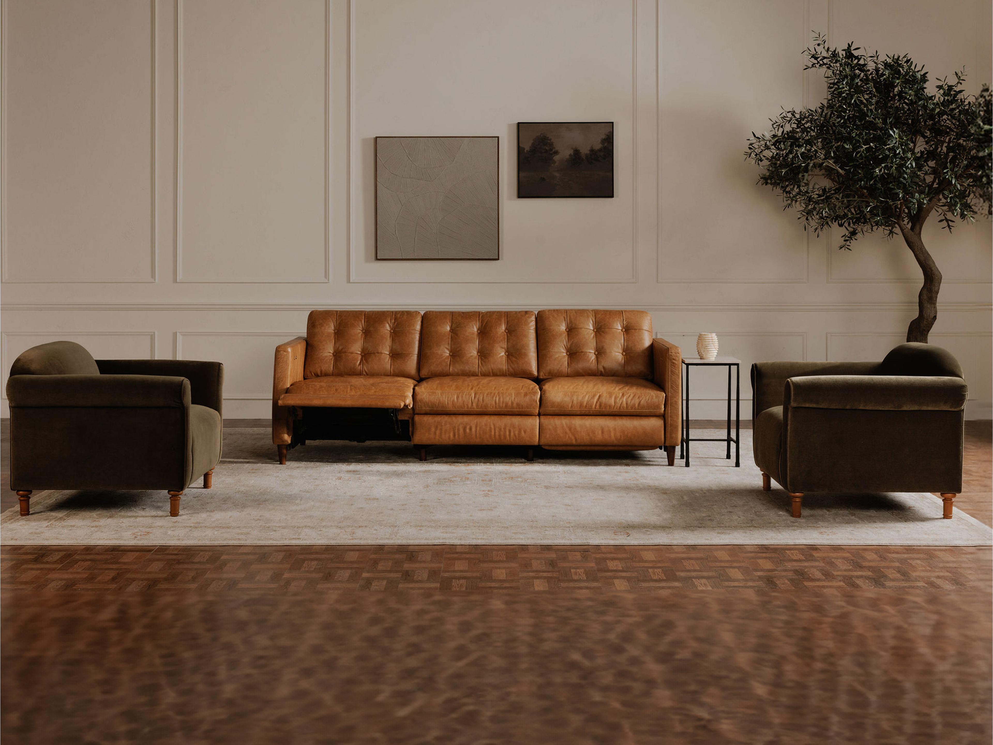 Moe's Home Bridgers Tan Leather Sofa