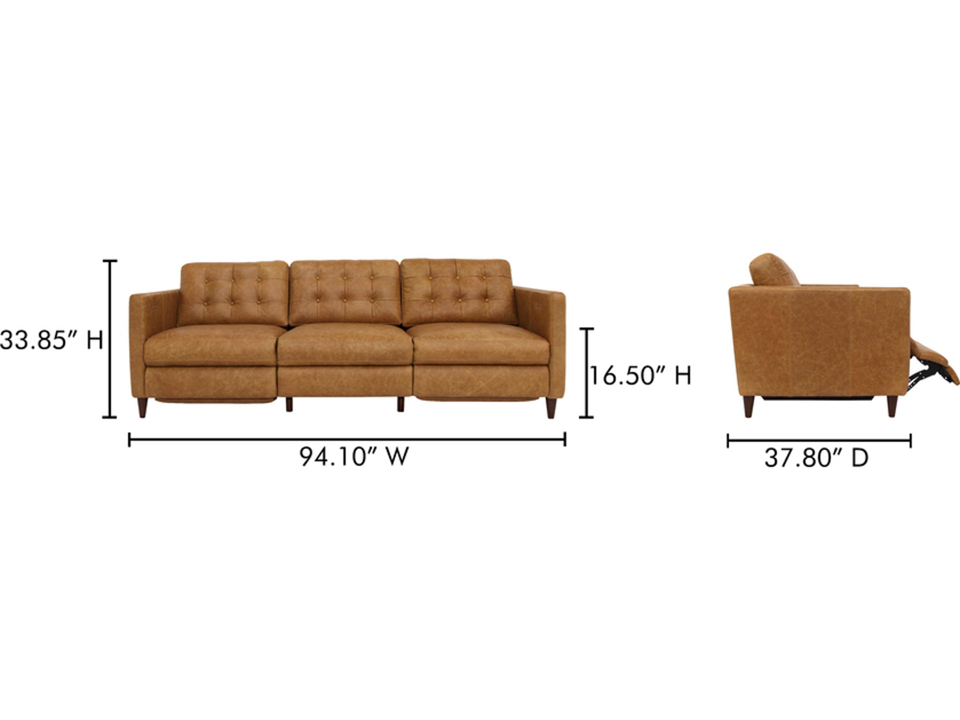 Moe's Home Bridgers Tan Leather Sofa