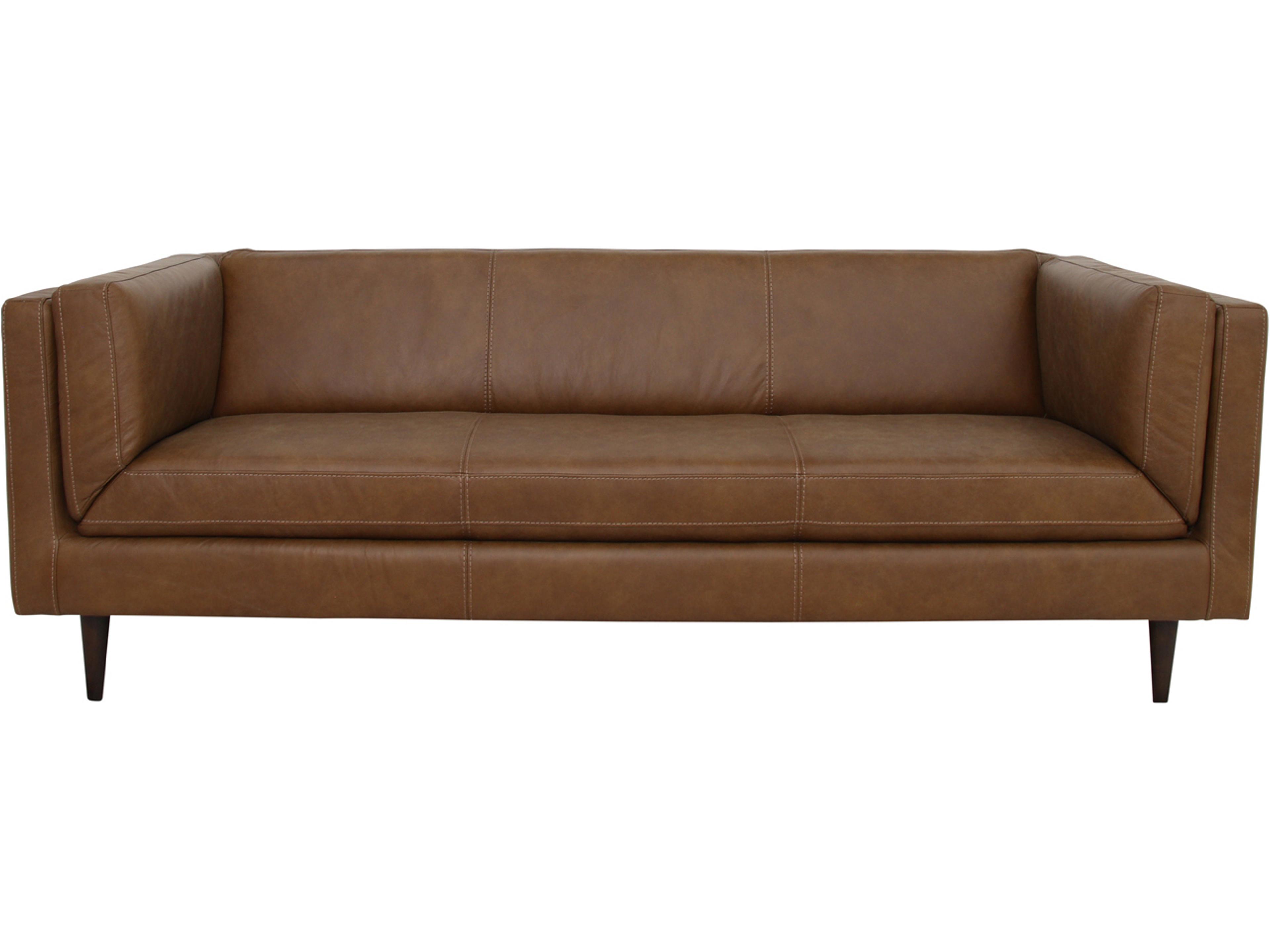 Woods Brown Leather Sofa