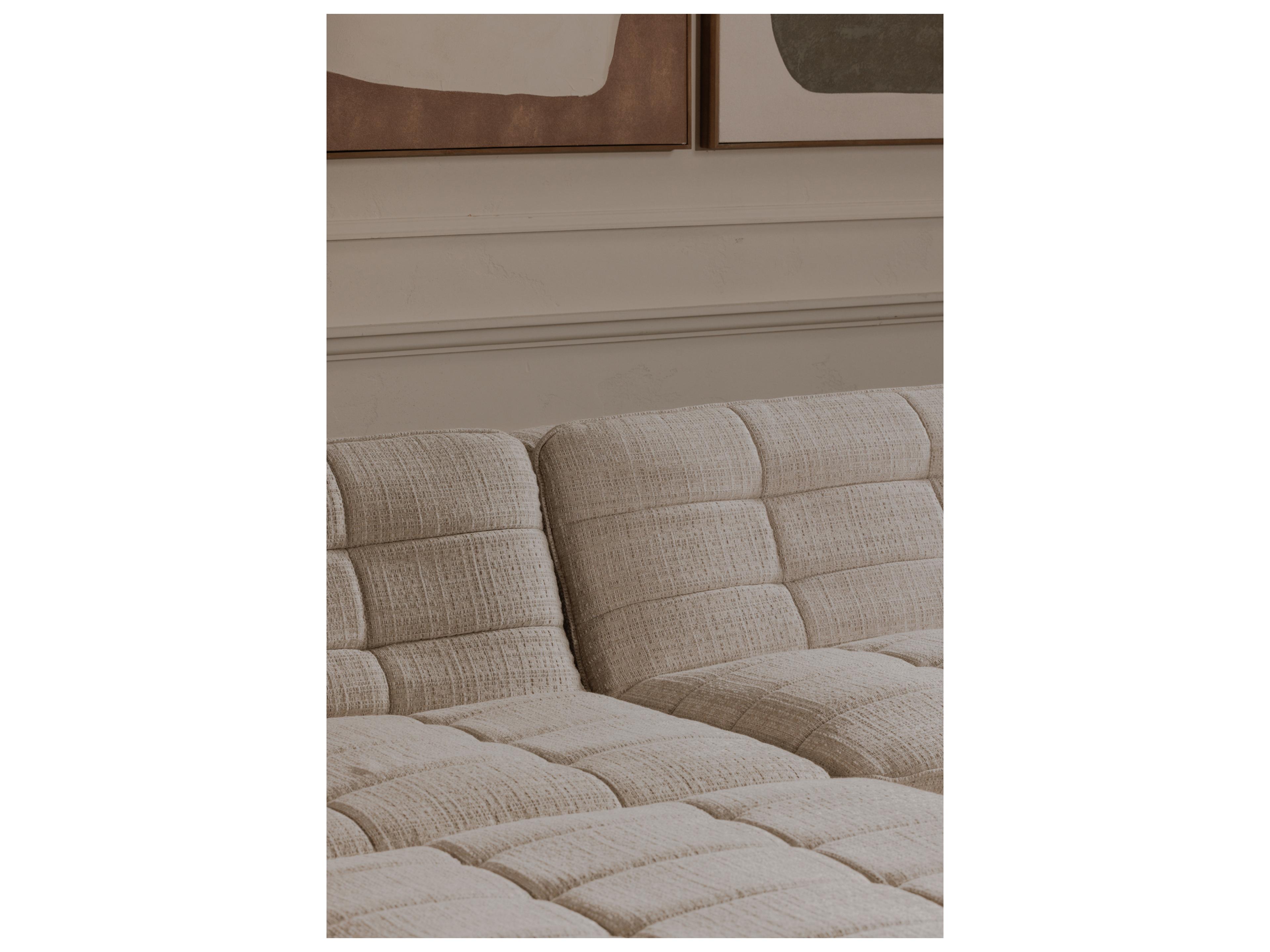 Moe's Home Lino Beige Upholstered Ottoman