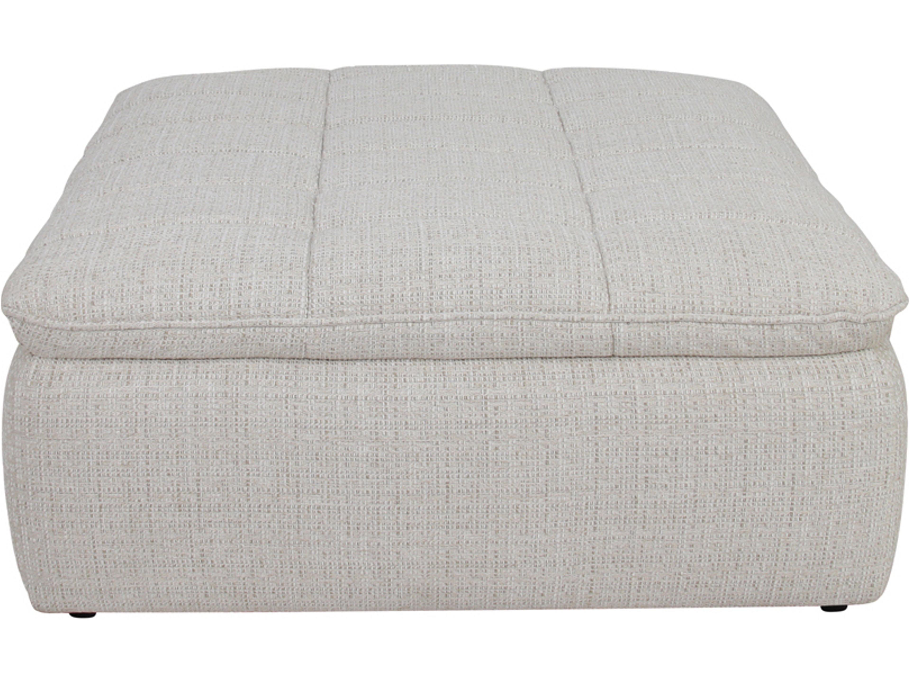Lino Beige Upholstered Ottoman