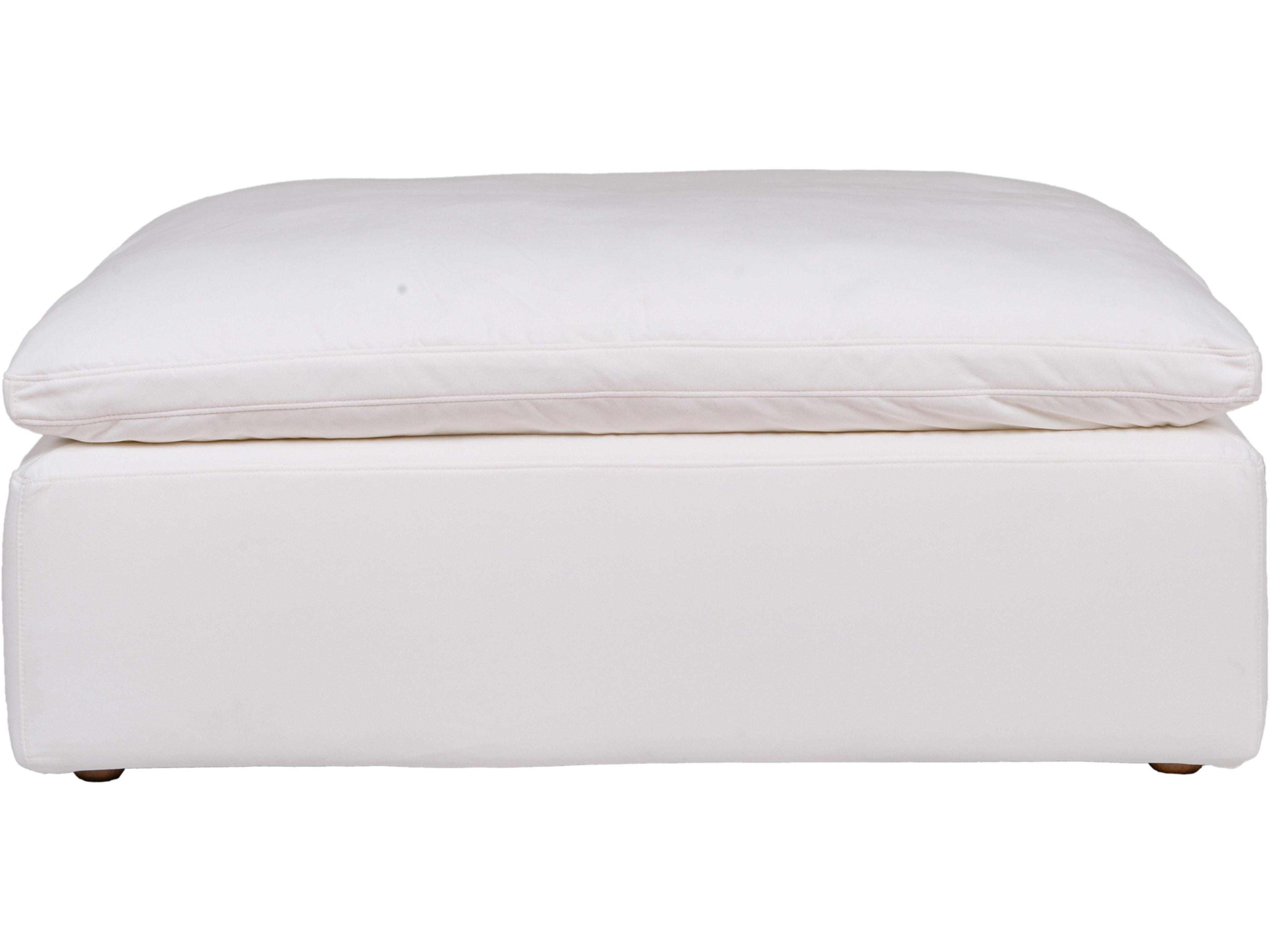 Clay Cream White Upholstered Ottoman