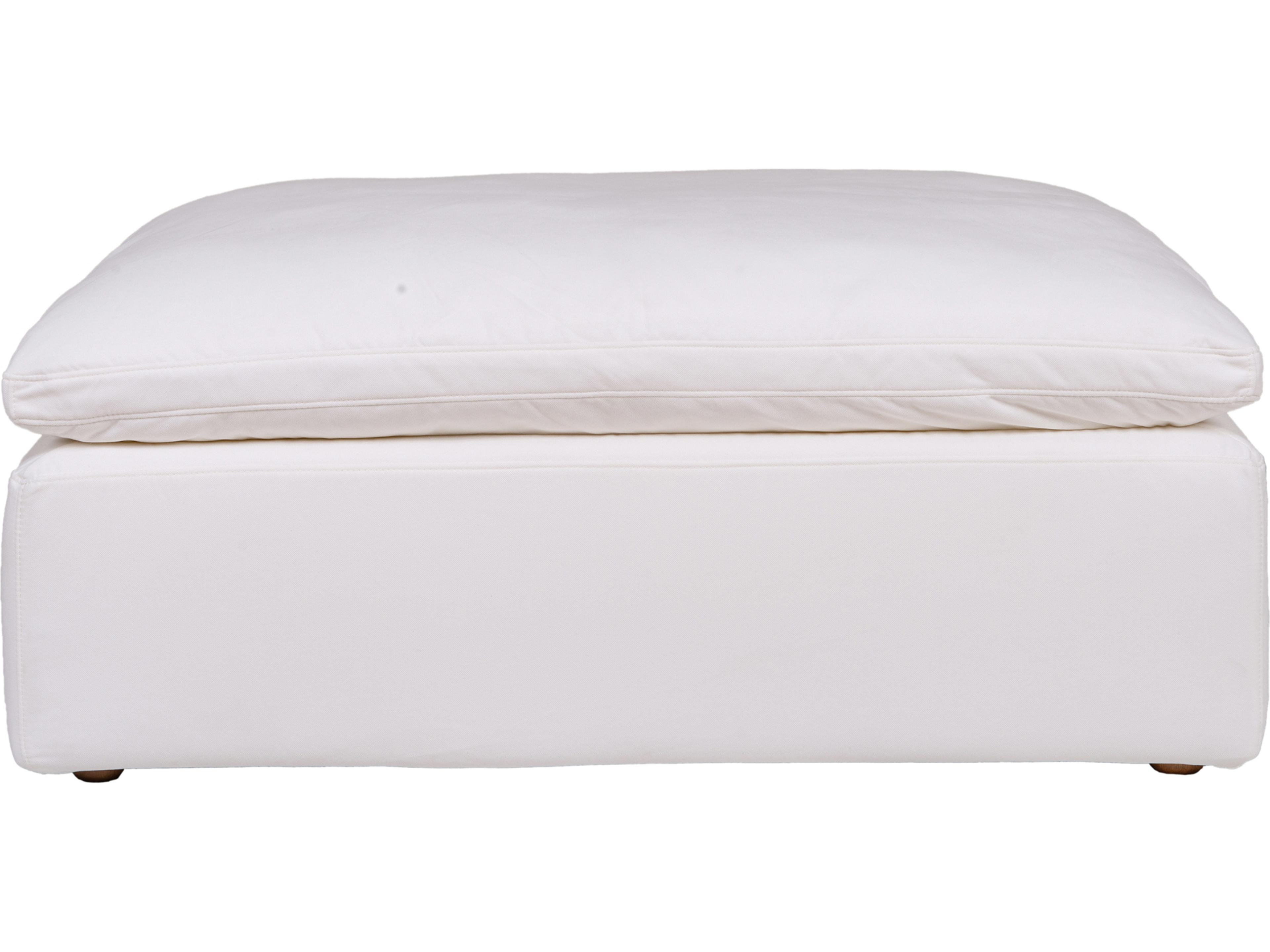 Moe's Home Clay Cream White Upholstered Ottoman