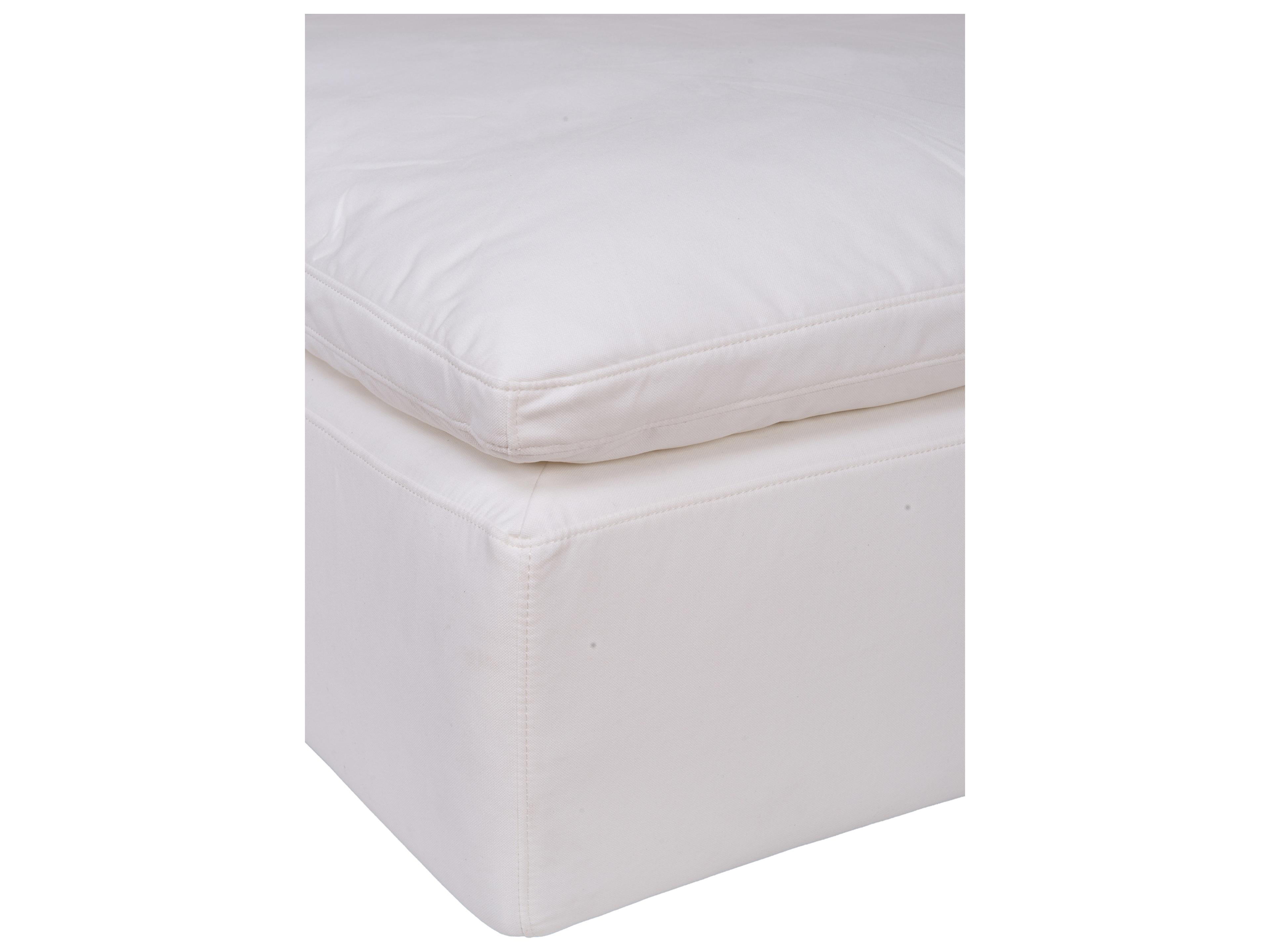 Moe's Home Clay Cream White Upholstered Ottoman