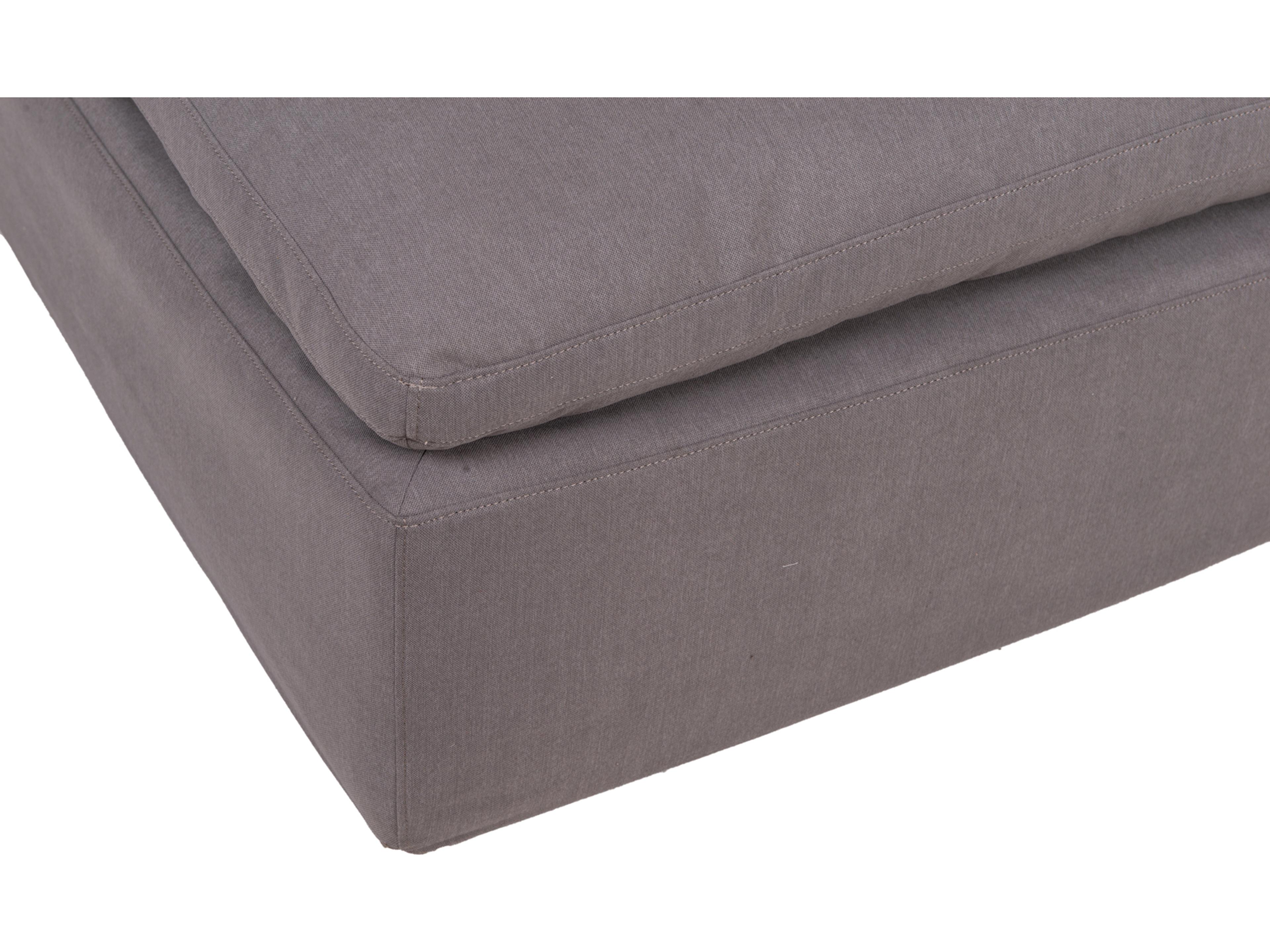 Moe's Home Clay Light Grey Upholstered Ottoman