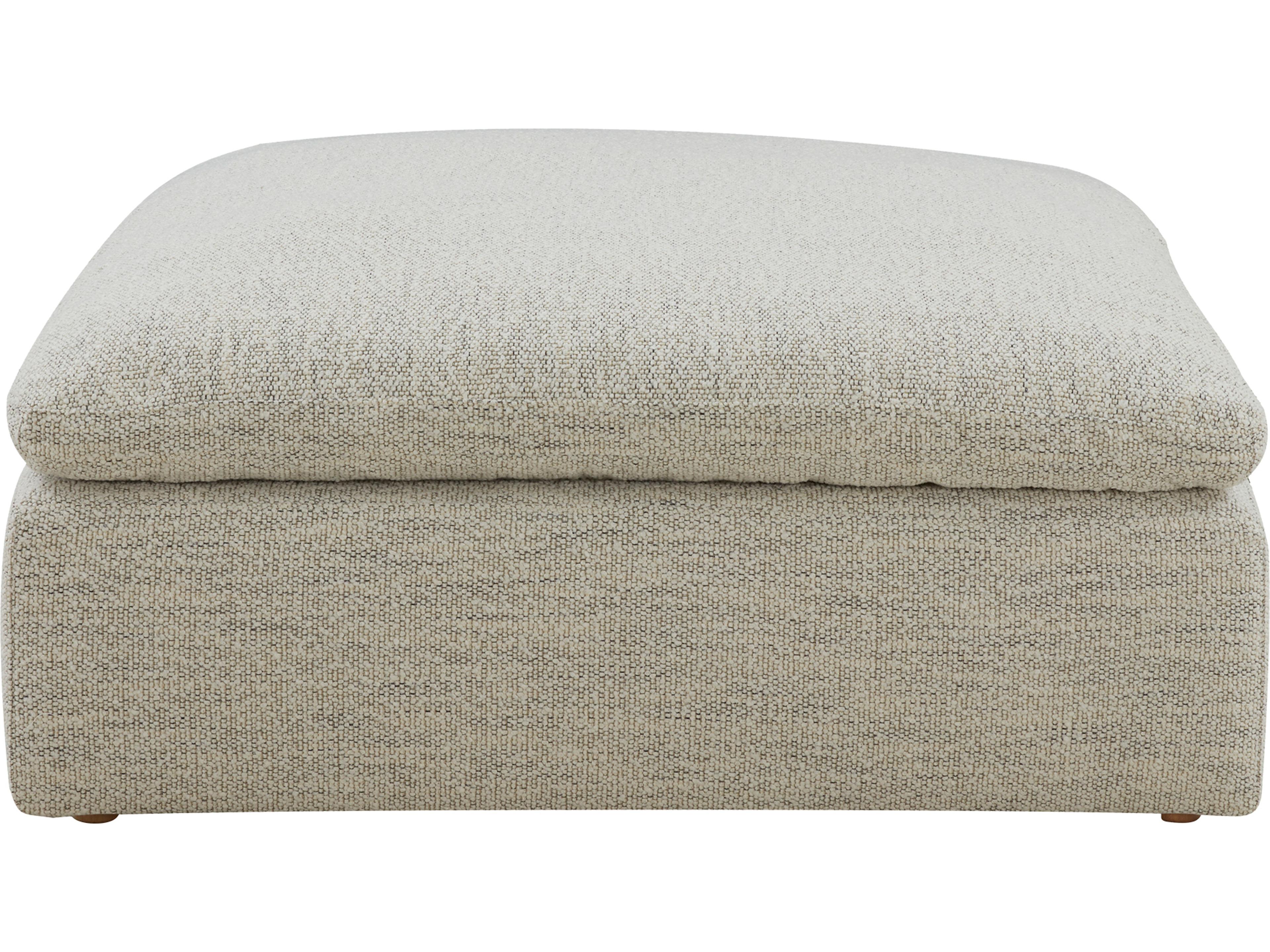 Moe's Home Clay Coastside Sand Beige Upholstered Ottoman