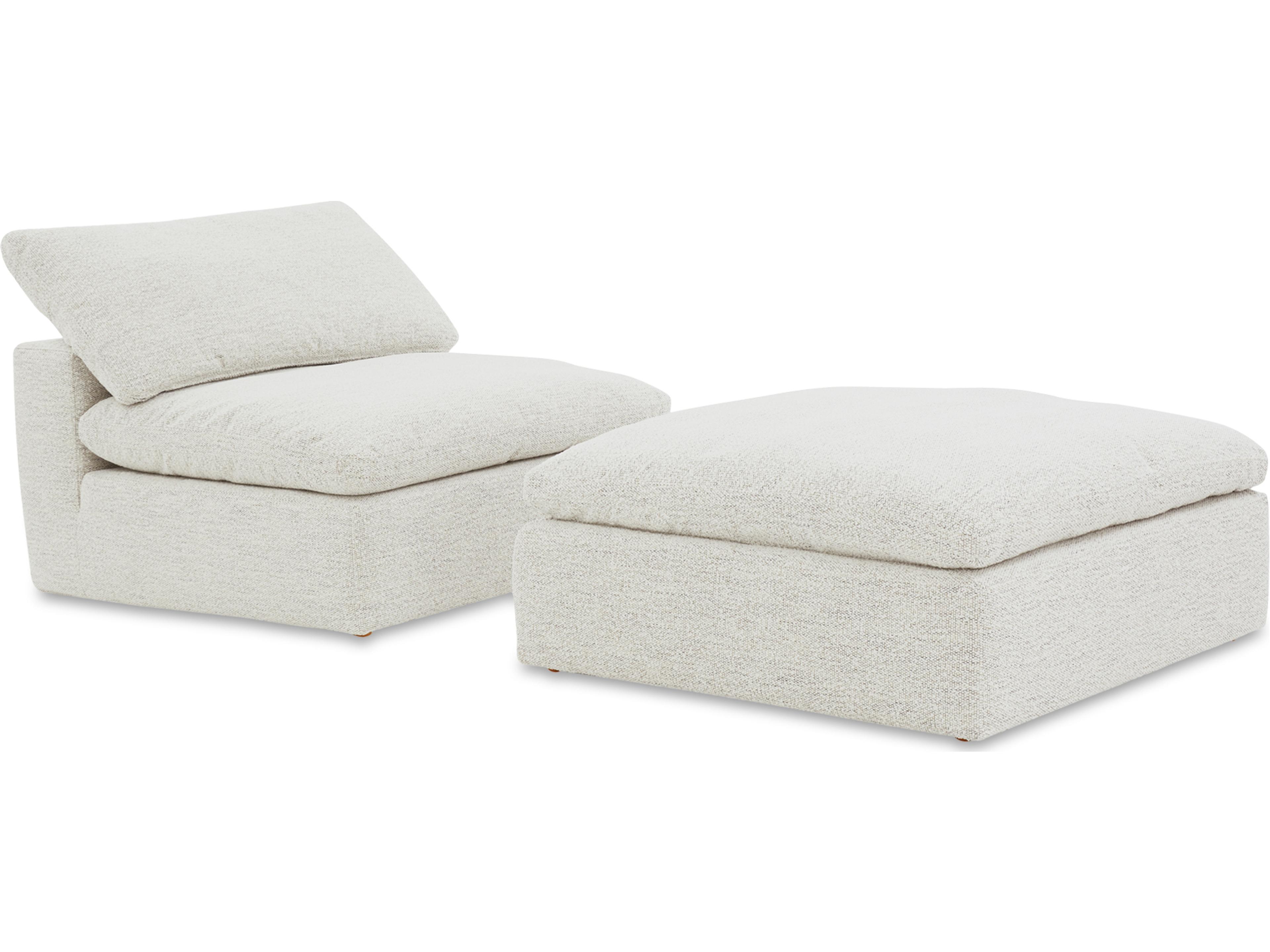 Moe's Home Clay Coastside Sand Beige Upholstered Ottoman