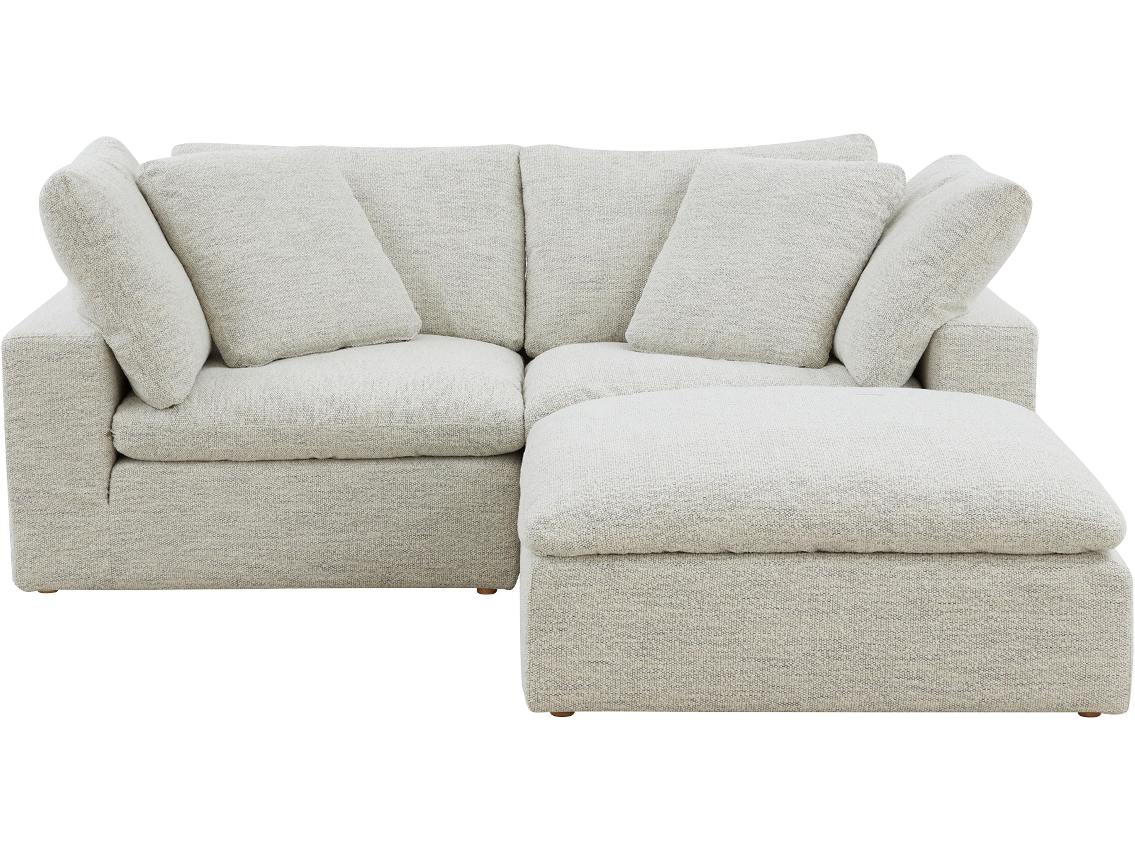 Clay Beige Upholstered Sectional Sofa