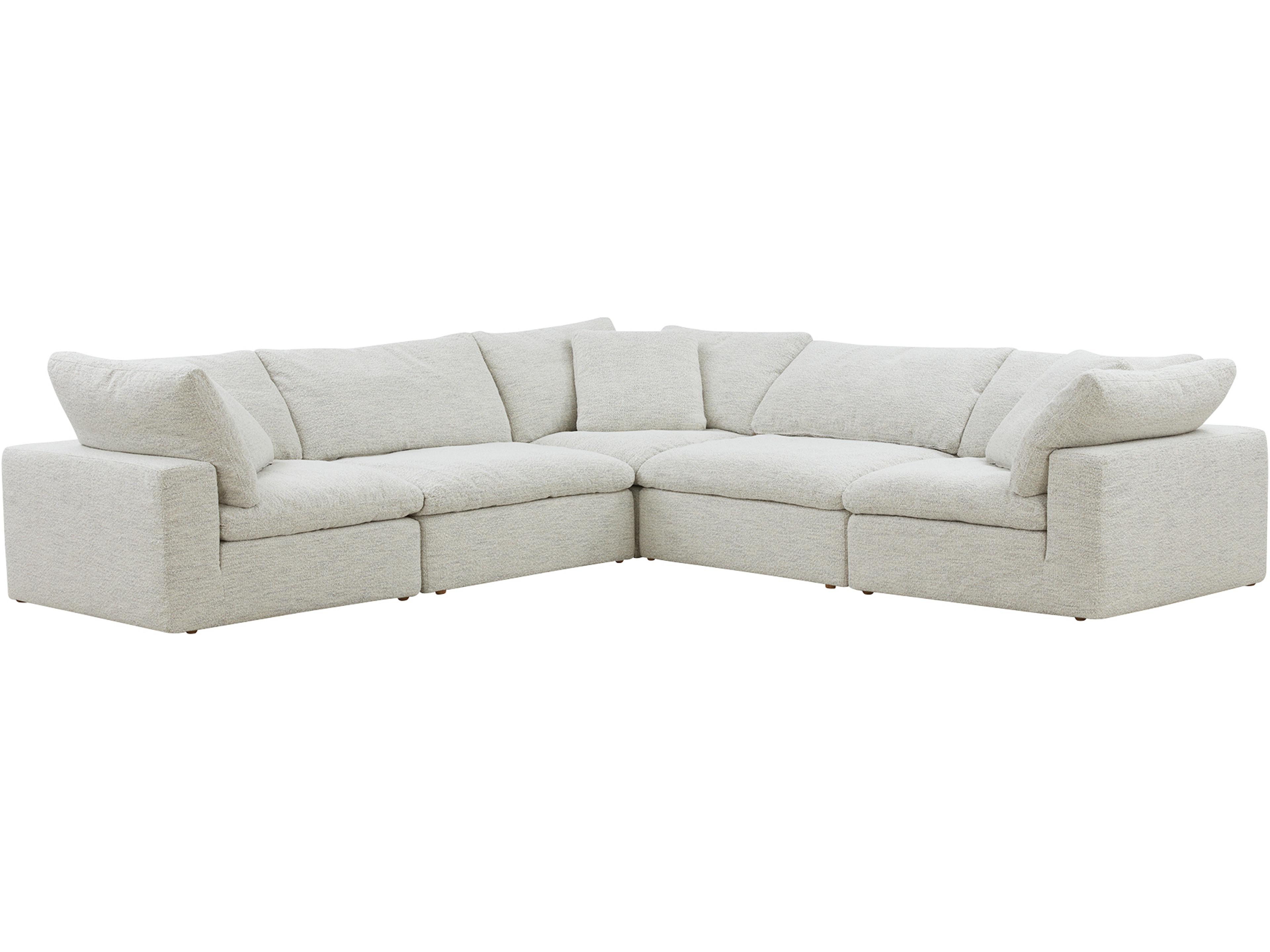 Clay Beige Upholstered Sectional Sofa
