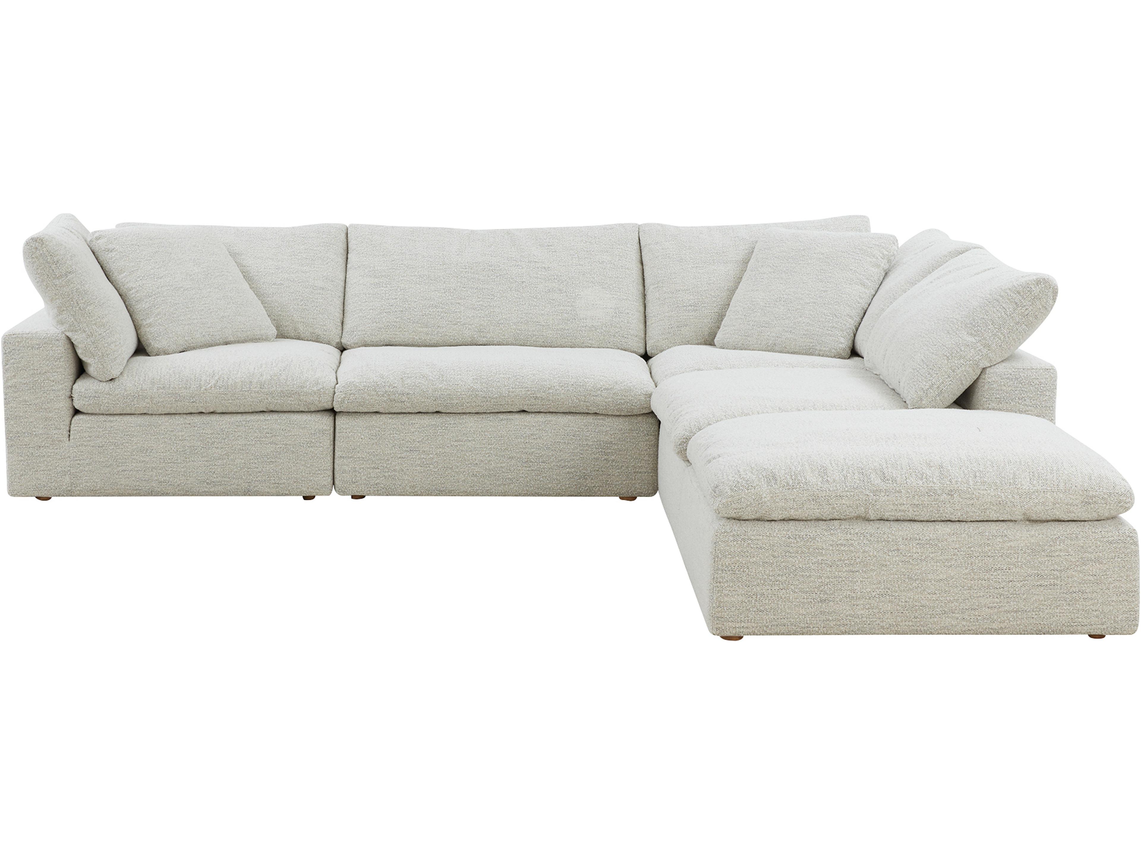 Clay Beige Upholstered Sectional Sofa