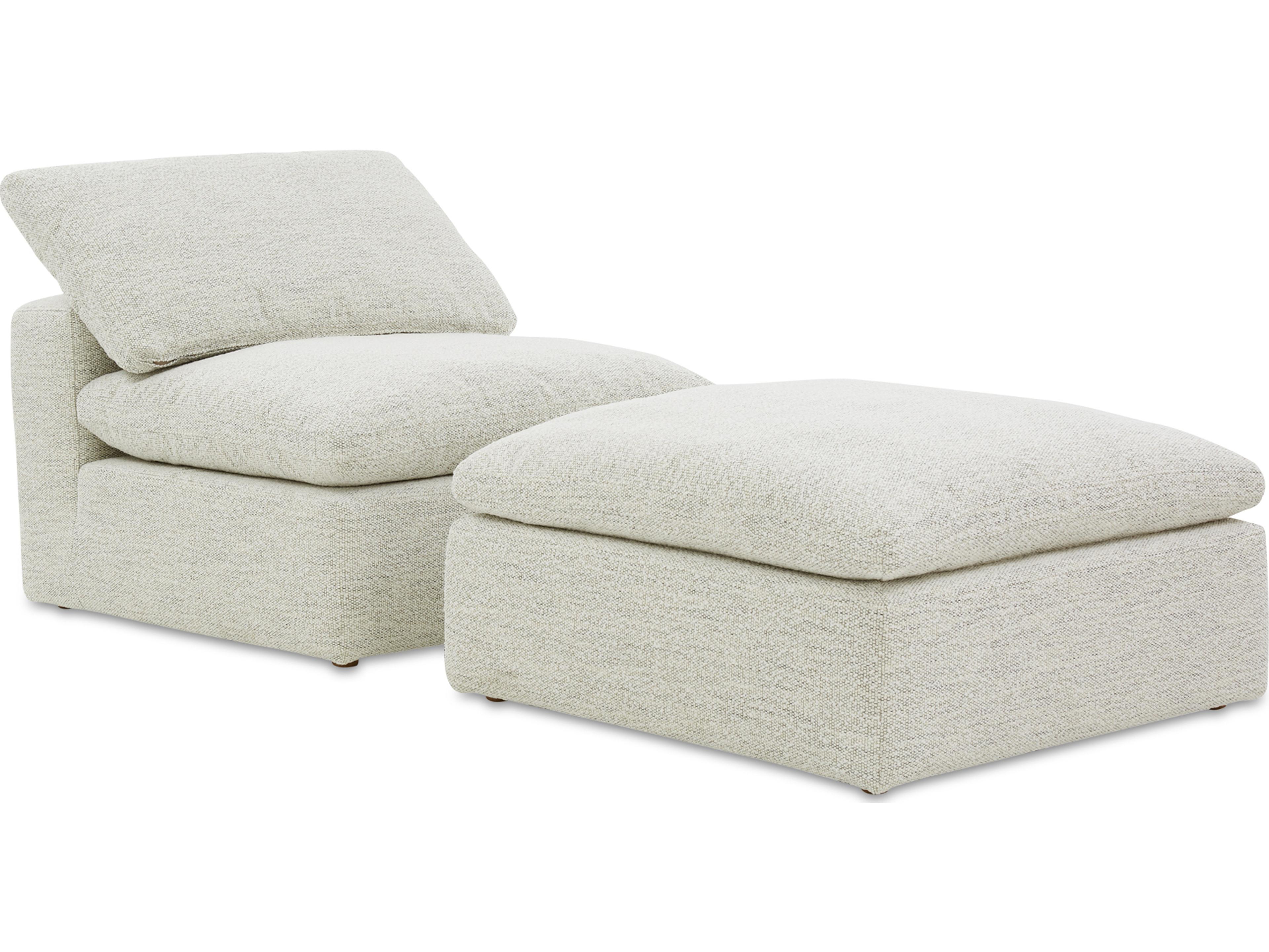 Moe's Home Terra Coastside Sand Beige Upholstered Ottoman