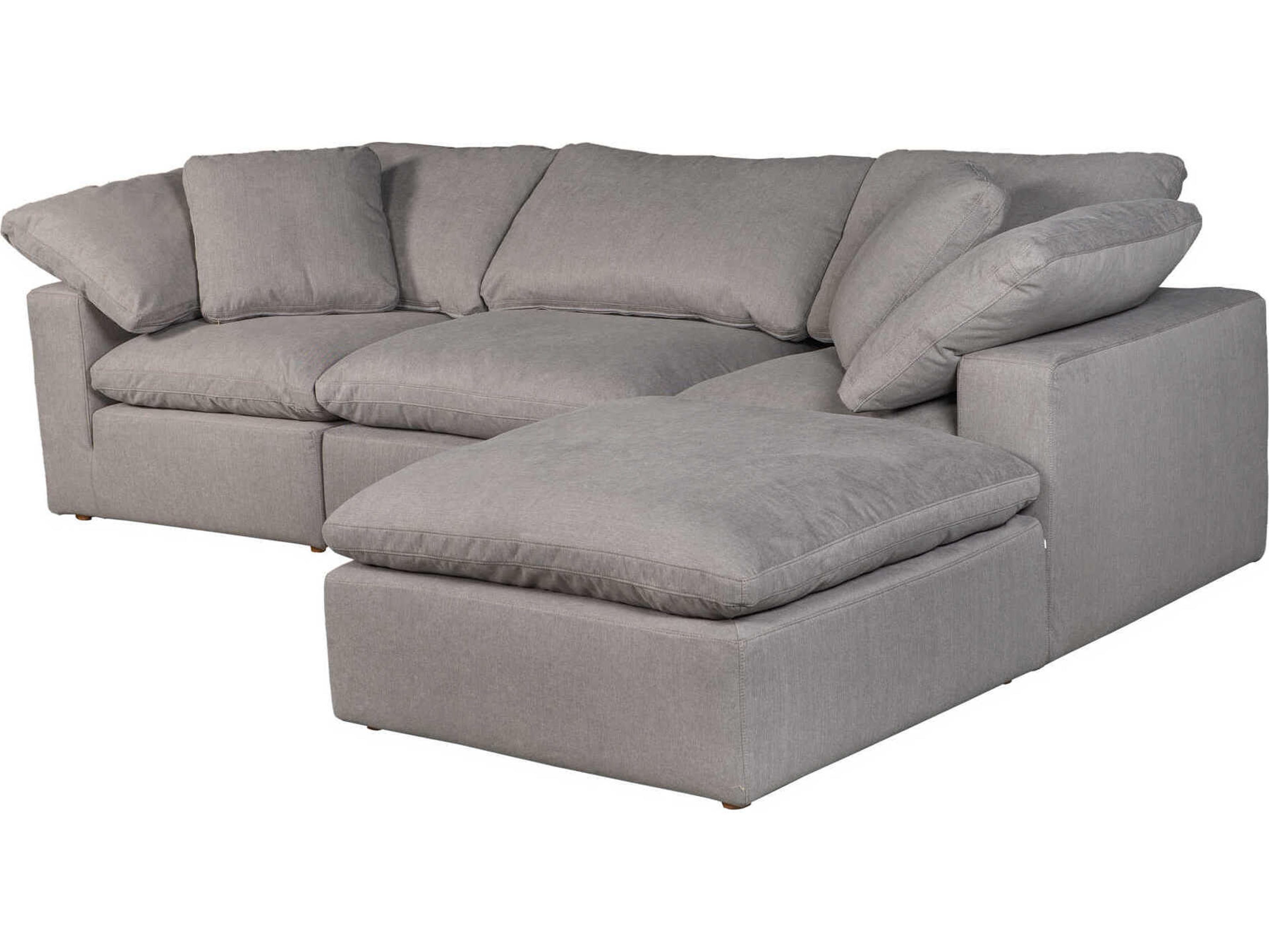 Moe's Home Clay Gray Upholstered Sectional Sofa