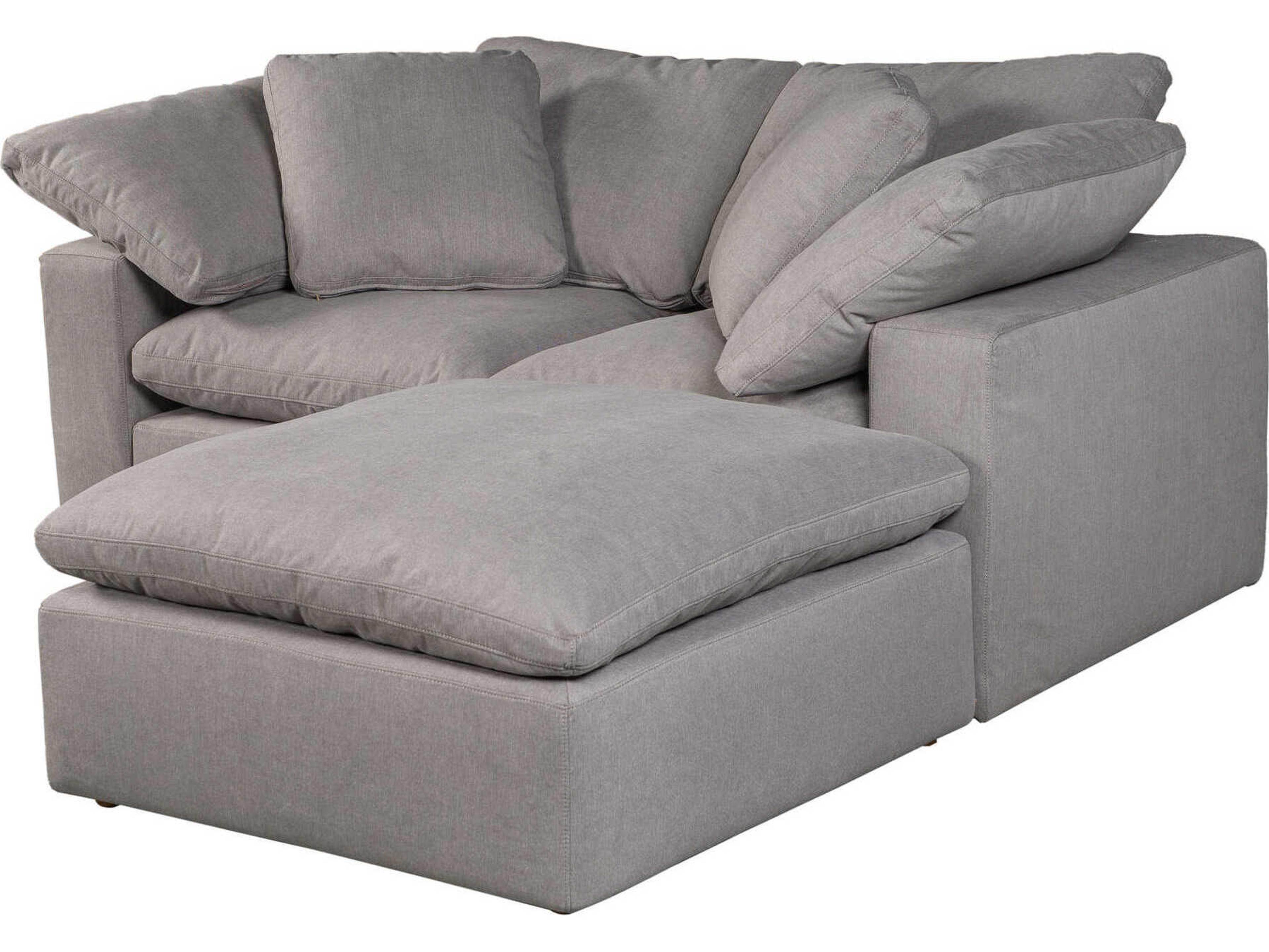 Moe's Home Terra Gray Upholstered Sectional Sofa