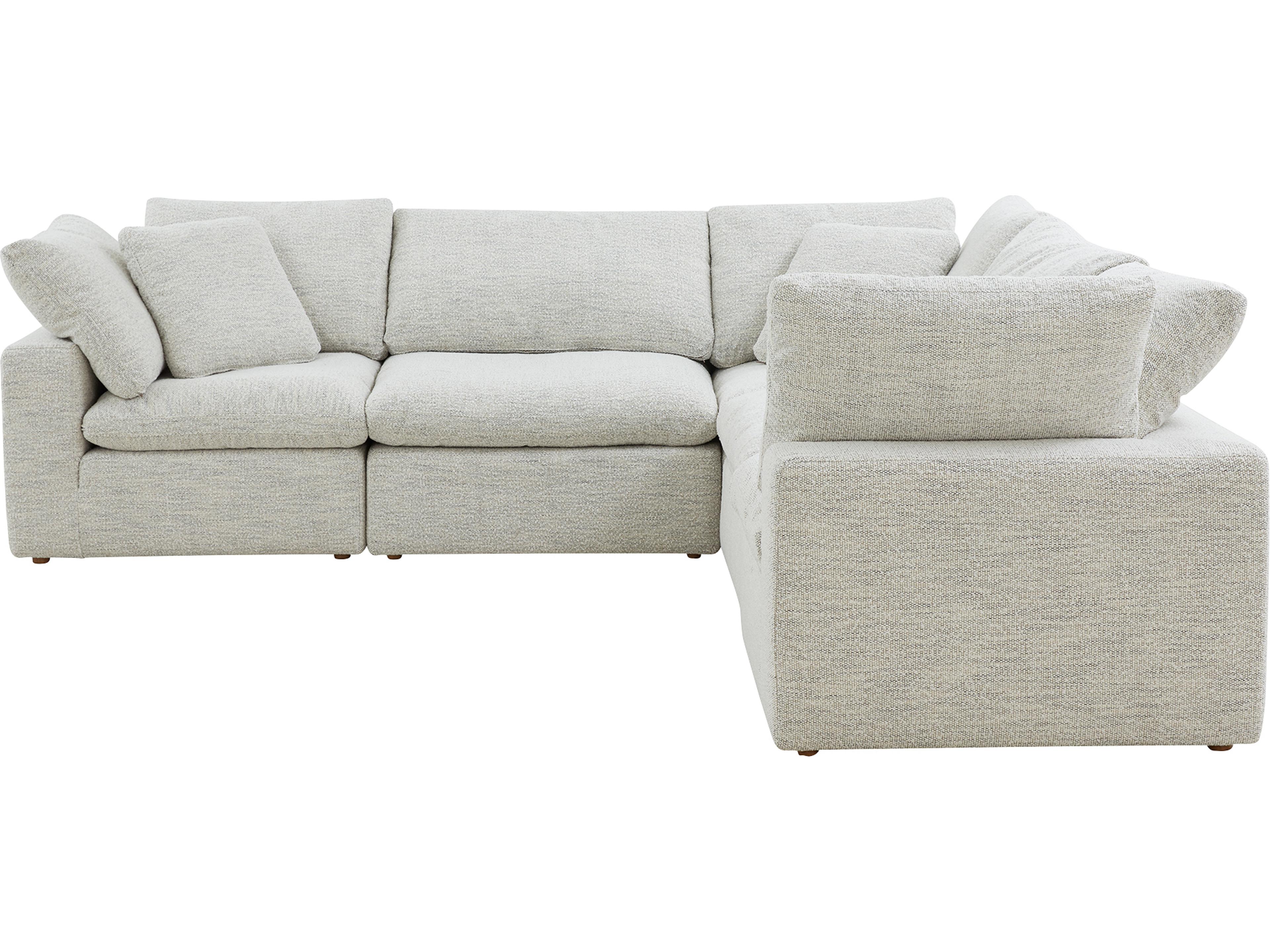 Moe's Home Terra Beige Upholstered Sectional Sofa