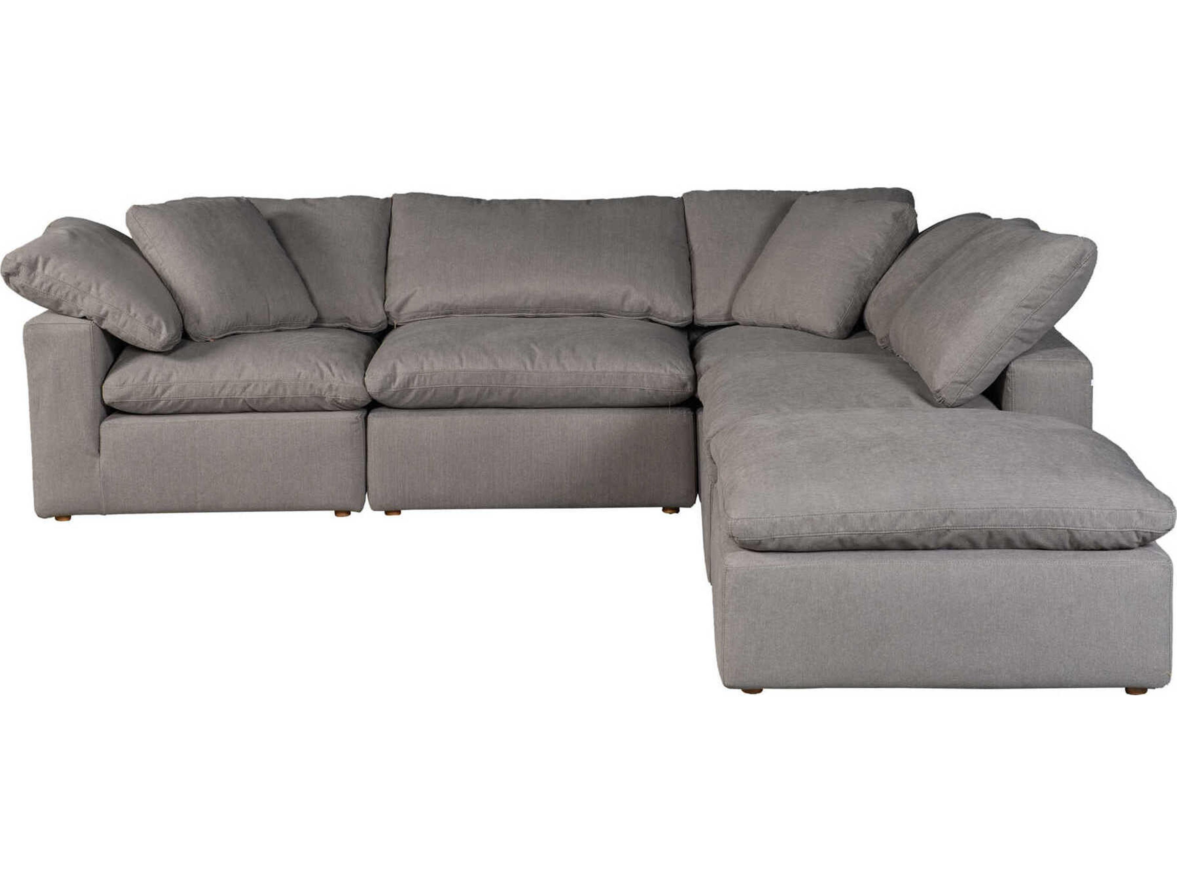 Moe's Home Terra Gray Upholstered Sectional Sofa