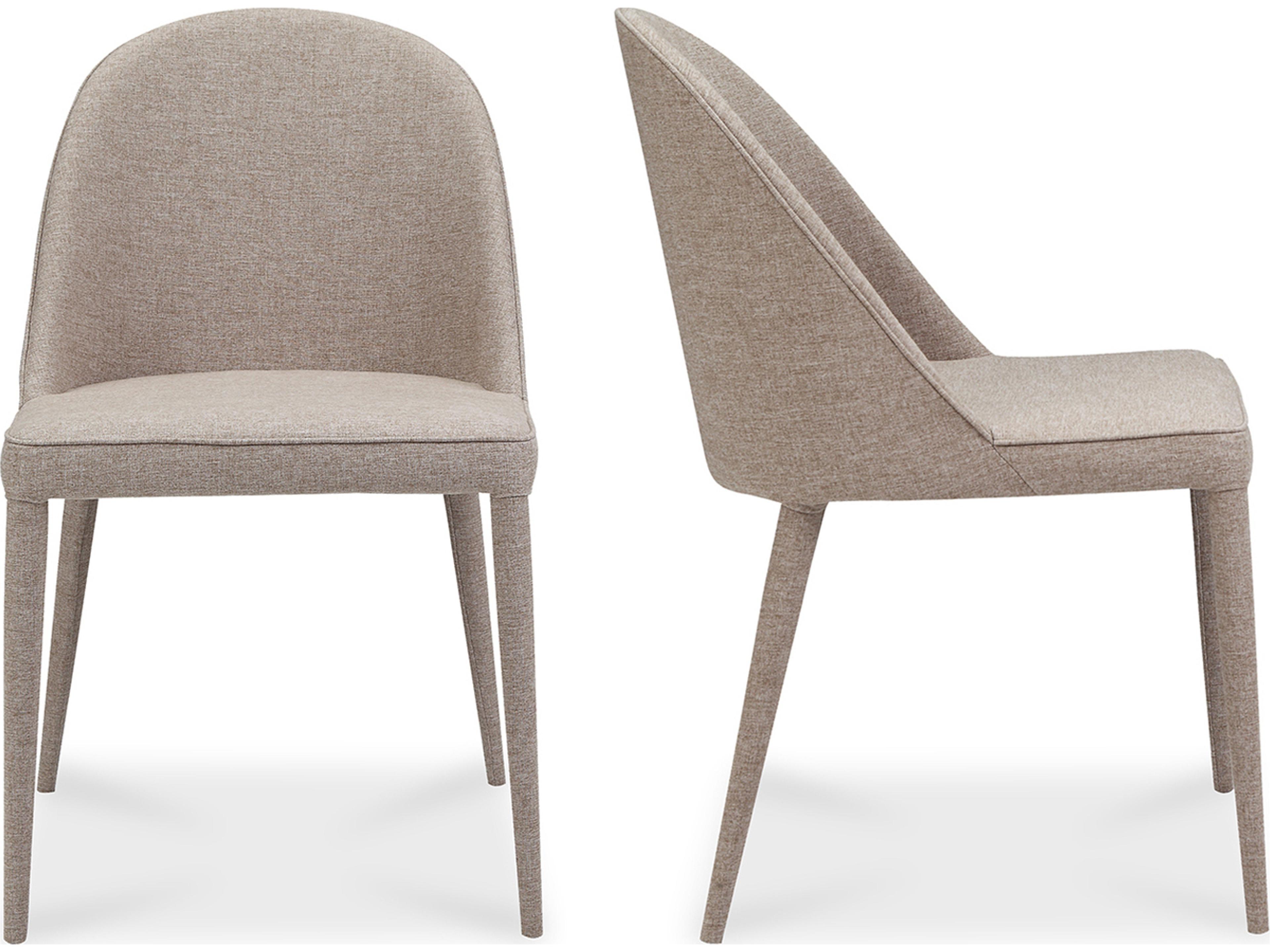 Moe's Home Burton Beige Upholstered Side Dining Chair - Set of Two