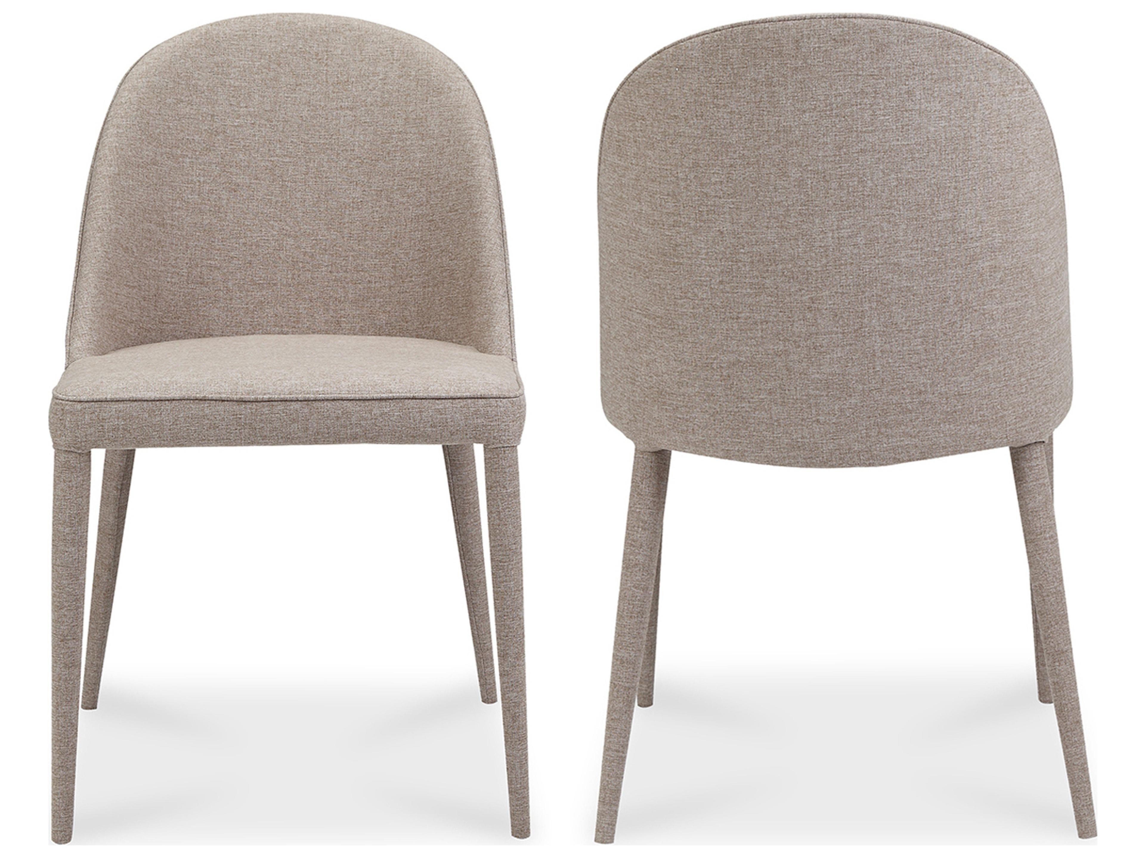 Moe's Home Burton Beige Upholstered Side Dining Chair - Set of Two
