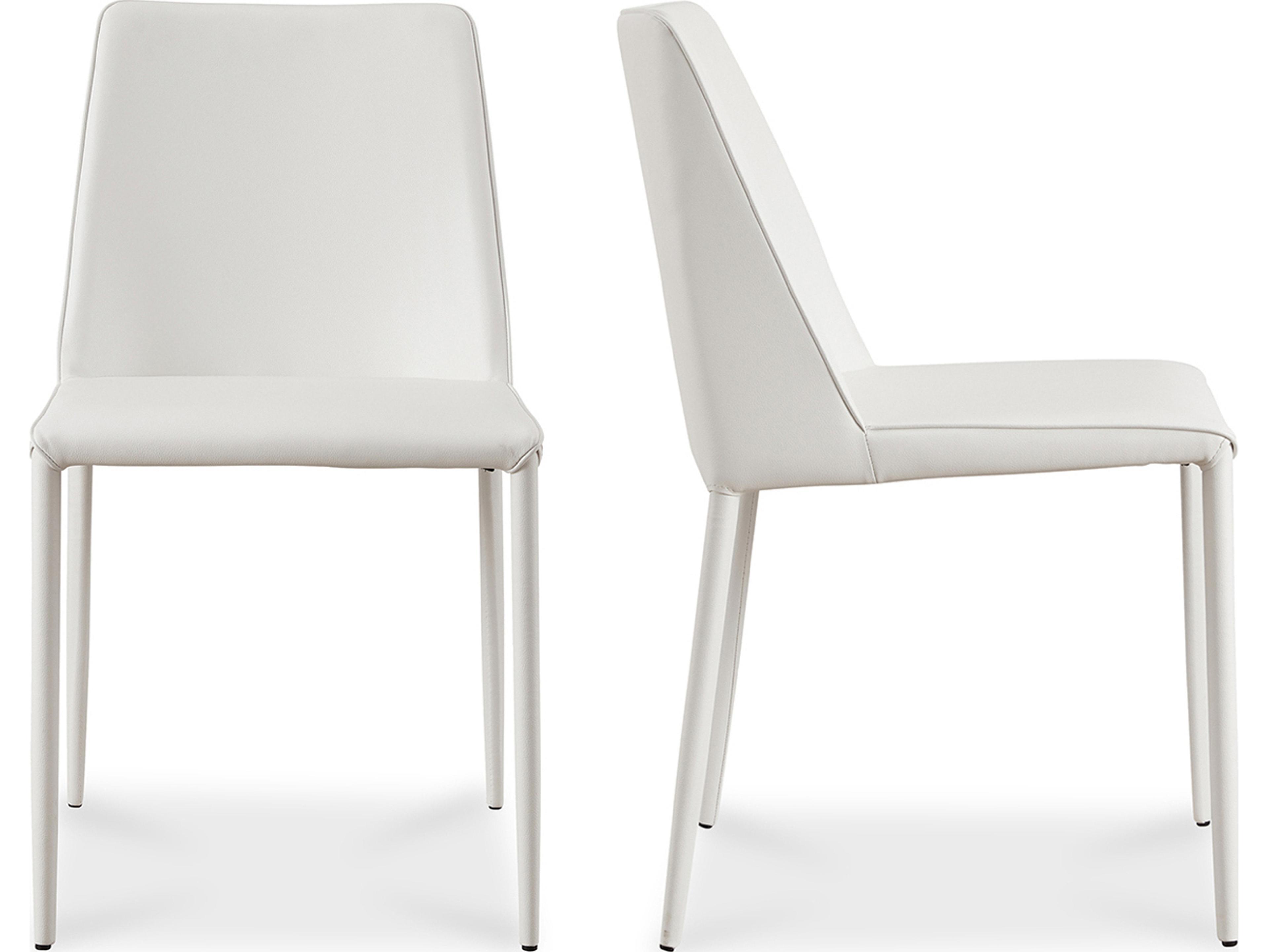 Moe's Home White Upholstered Side Dining Chair - Set of Two