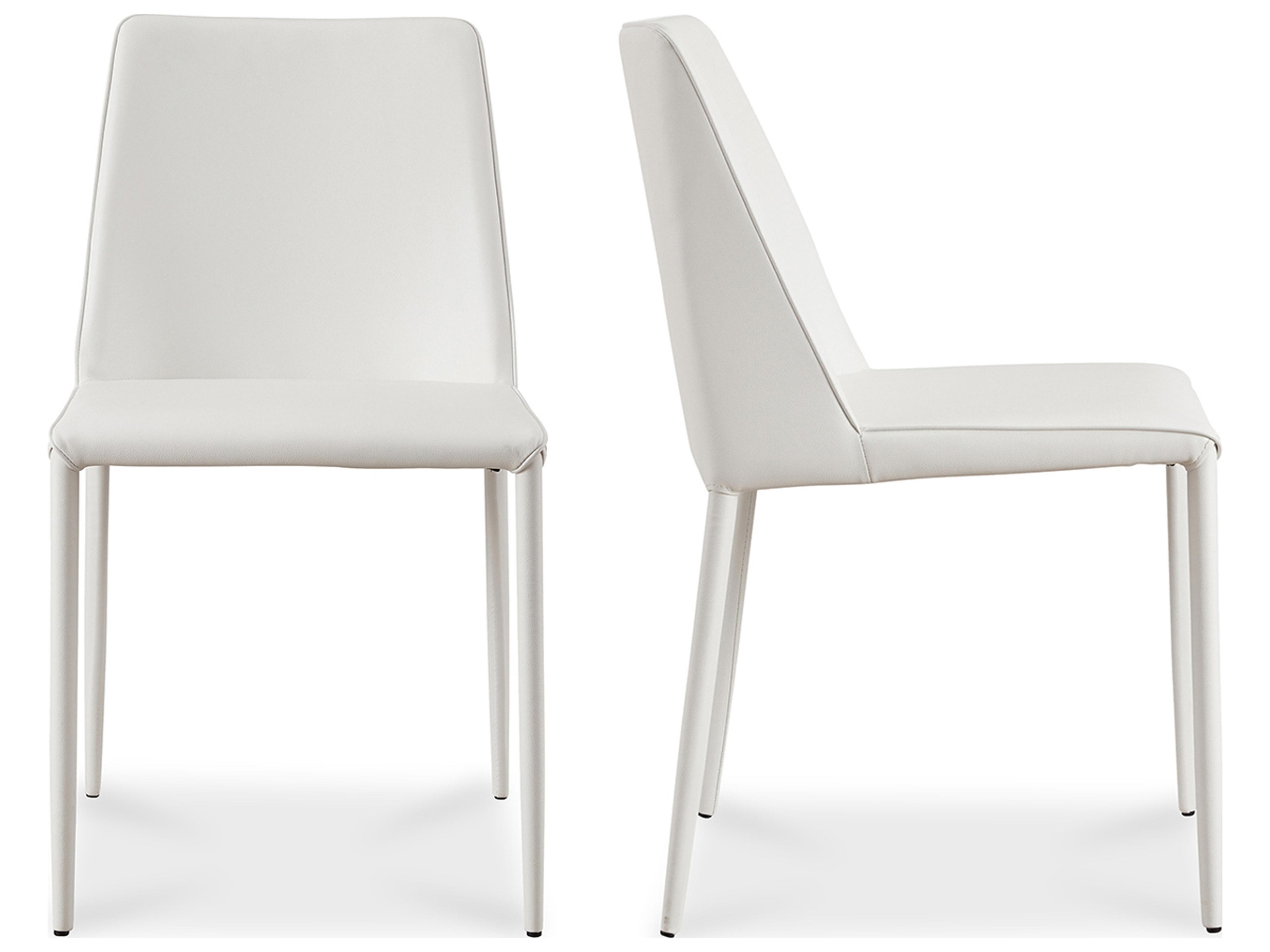 Moe's Home White Upholstered Side Dining Chair - Set of Two