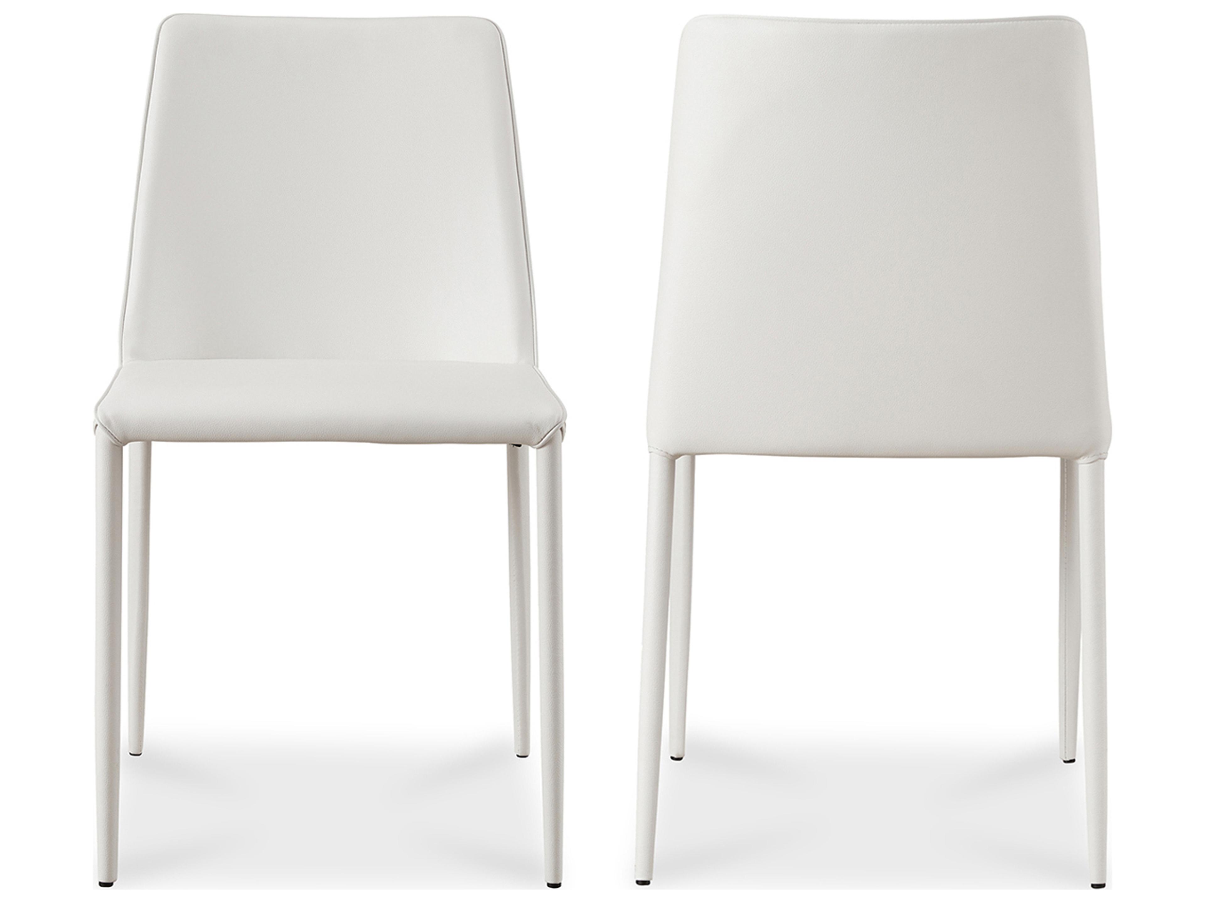Moe's Home White Upholstered Side Dining Chair - Set of Two