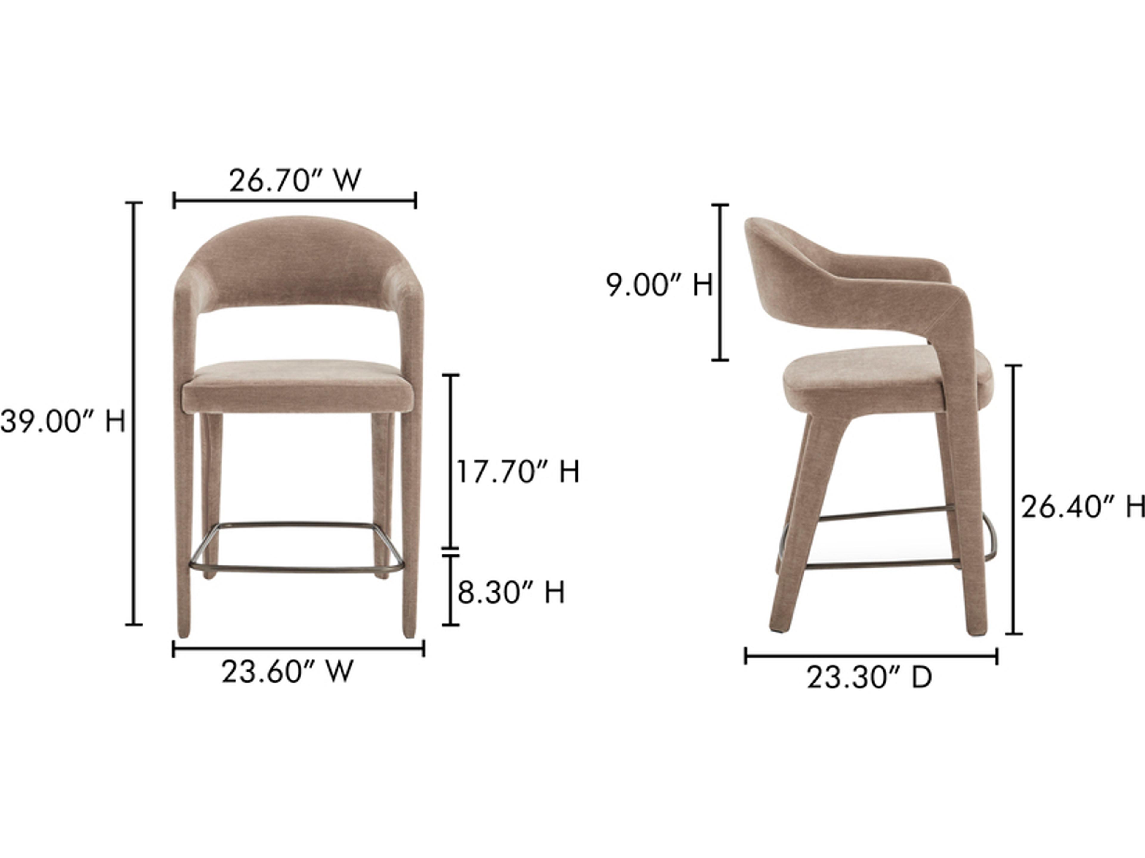 Moe's Home Martens Camel Upholstered Counter Stool