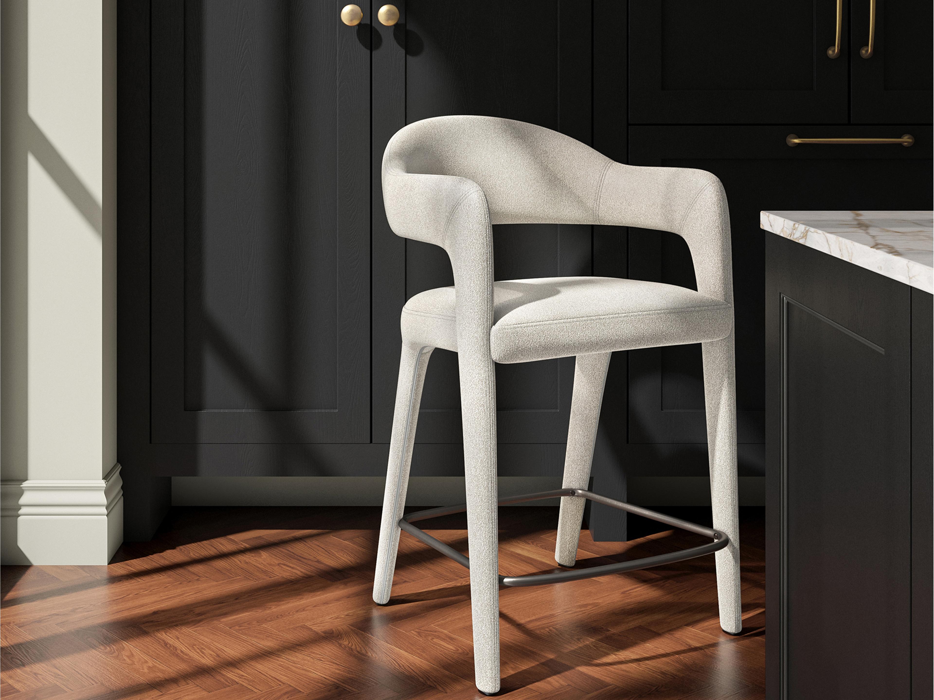 Moe's Home Martens Beige Upholstered Counter Stool