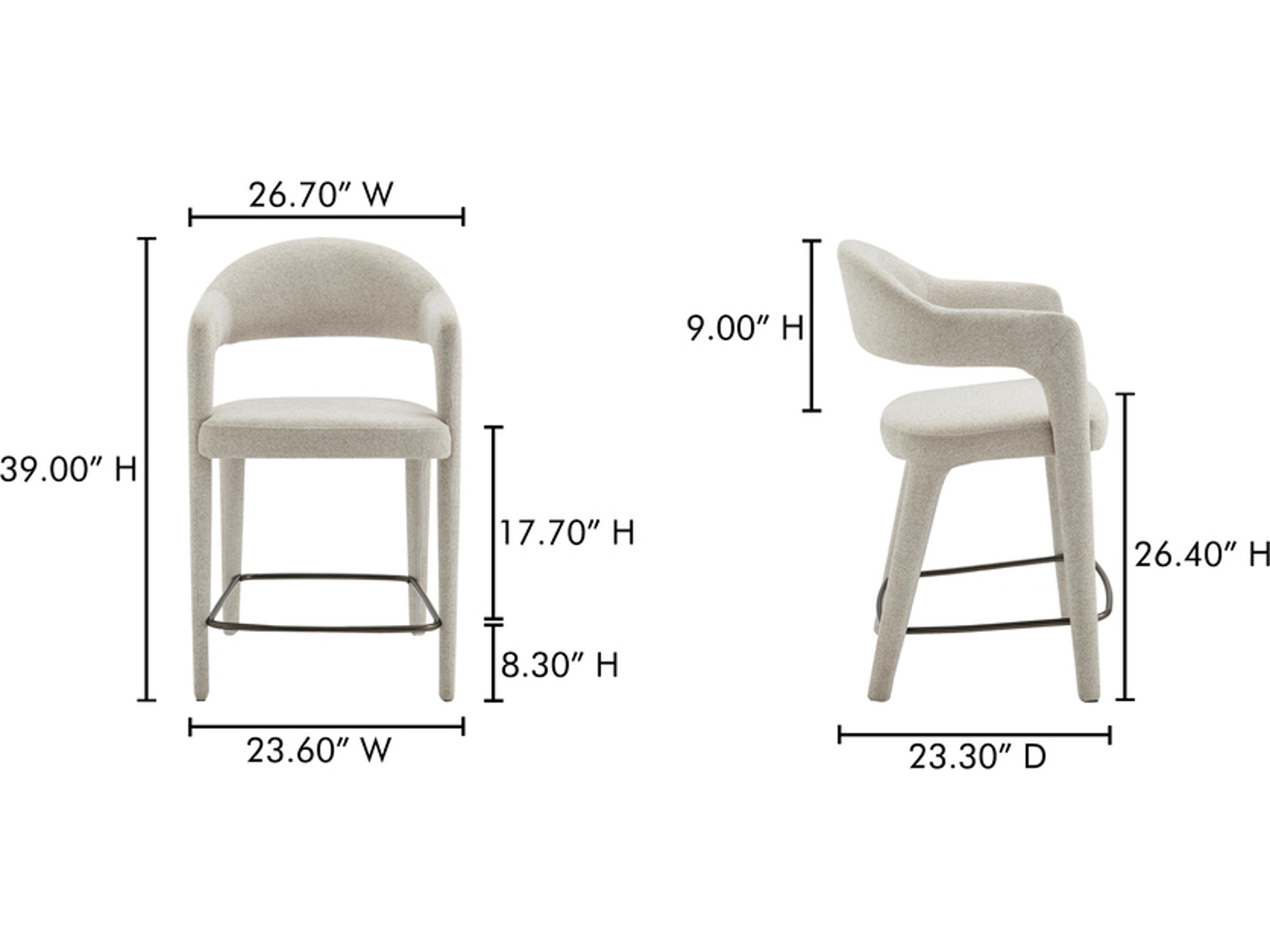 Moe's Home Martens Beige Upholstered Counter Stool