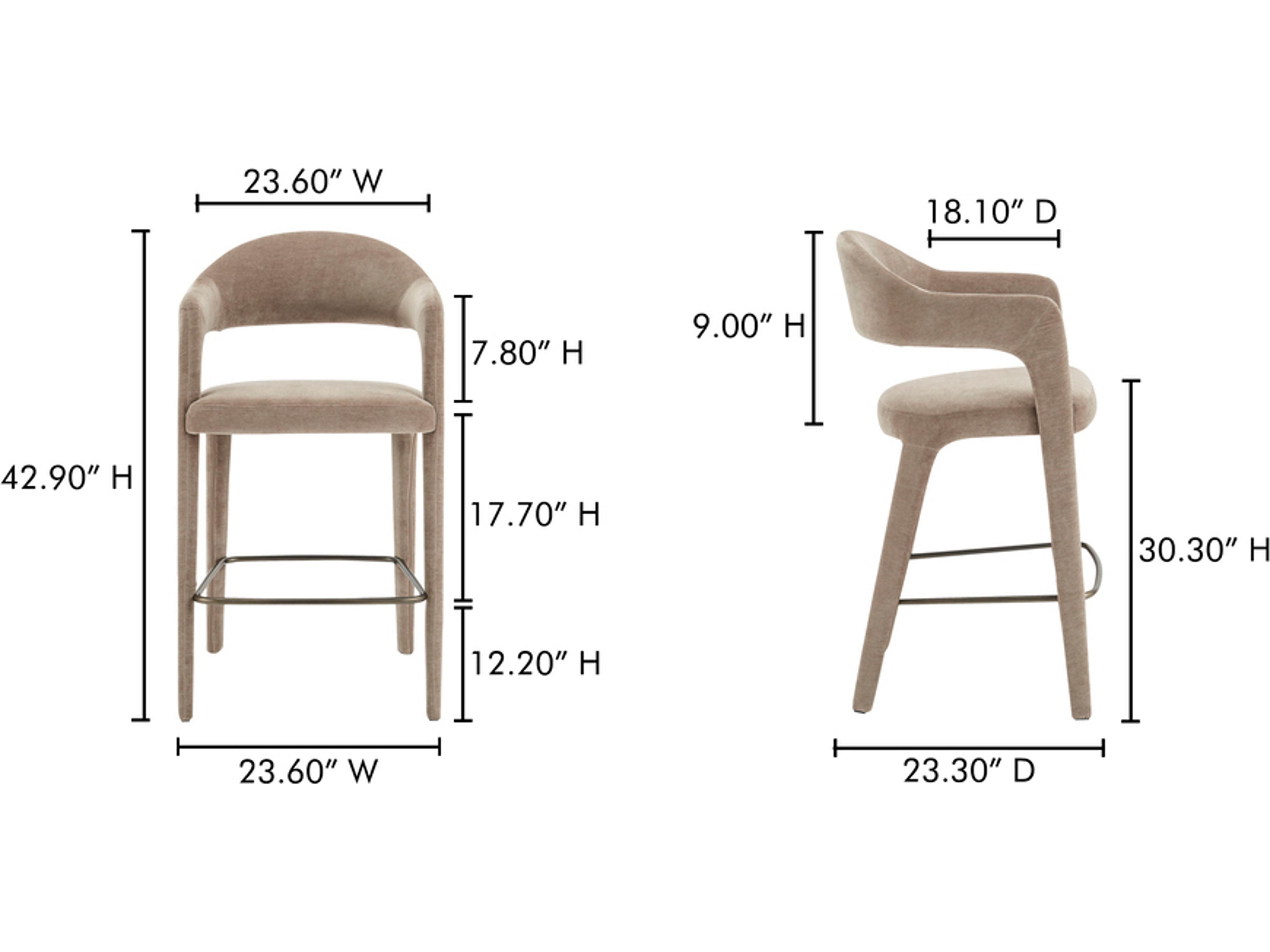Moe's Home Martens Camel Upholstered Plywood Bar Stool