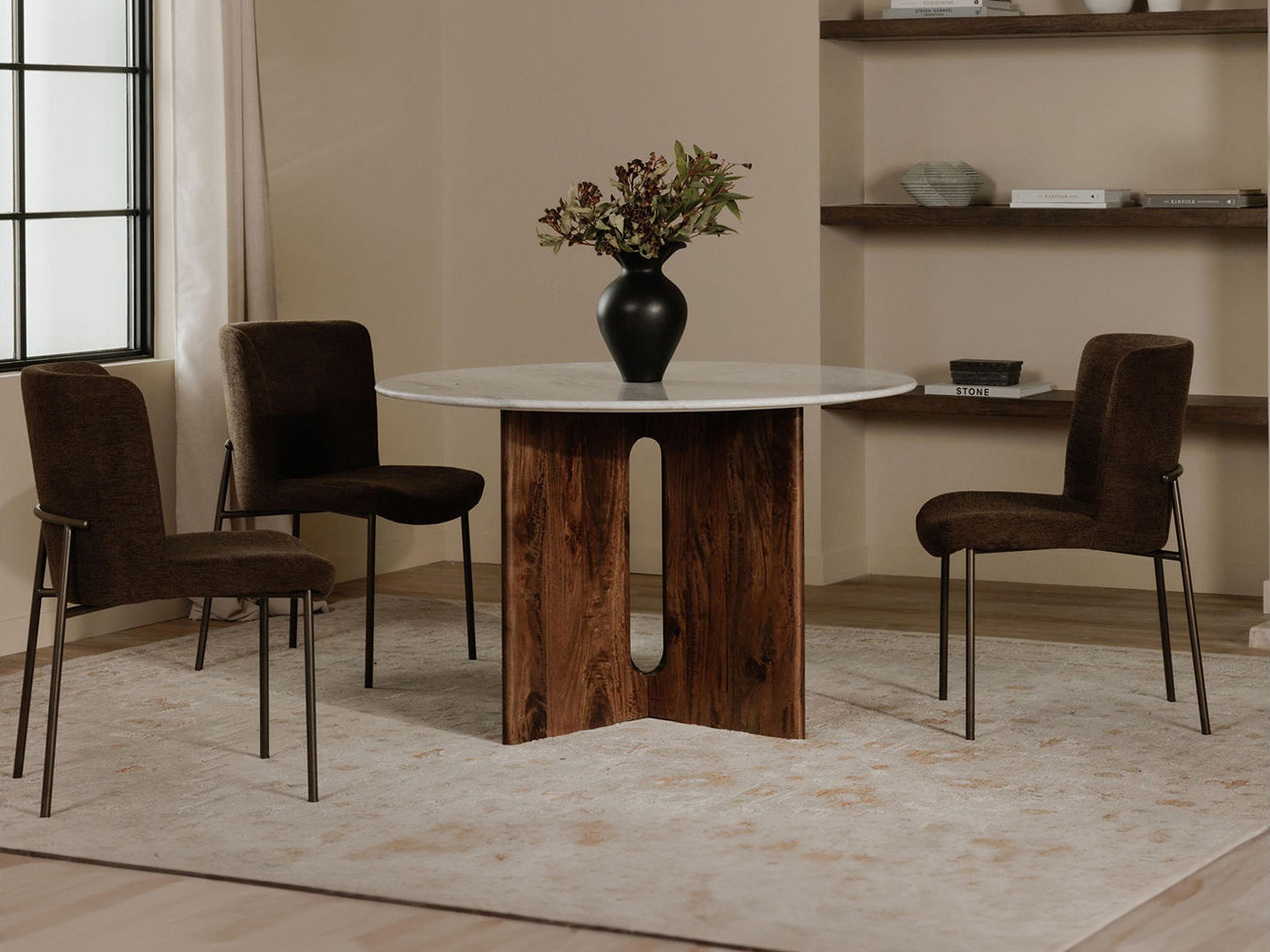 Moe's Home Early Dark Brown Upholstered Armless Dining Chair