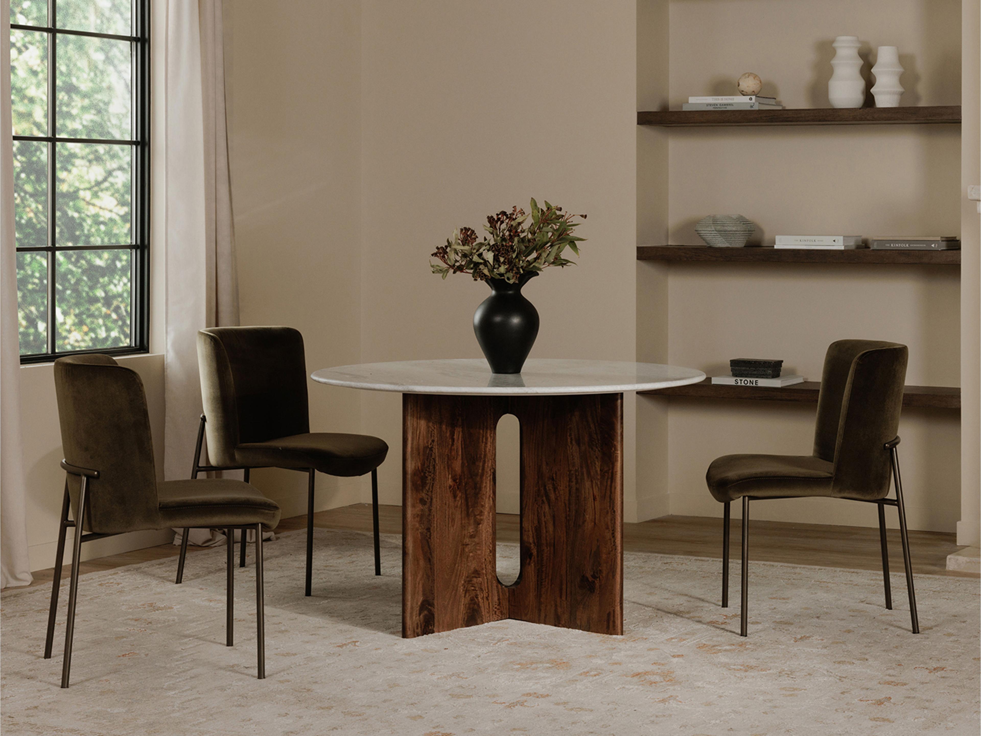 Moe's Home Early Faux Green Mohair Dining Chair