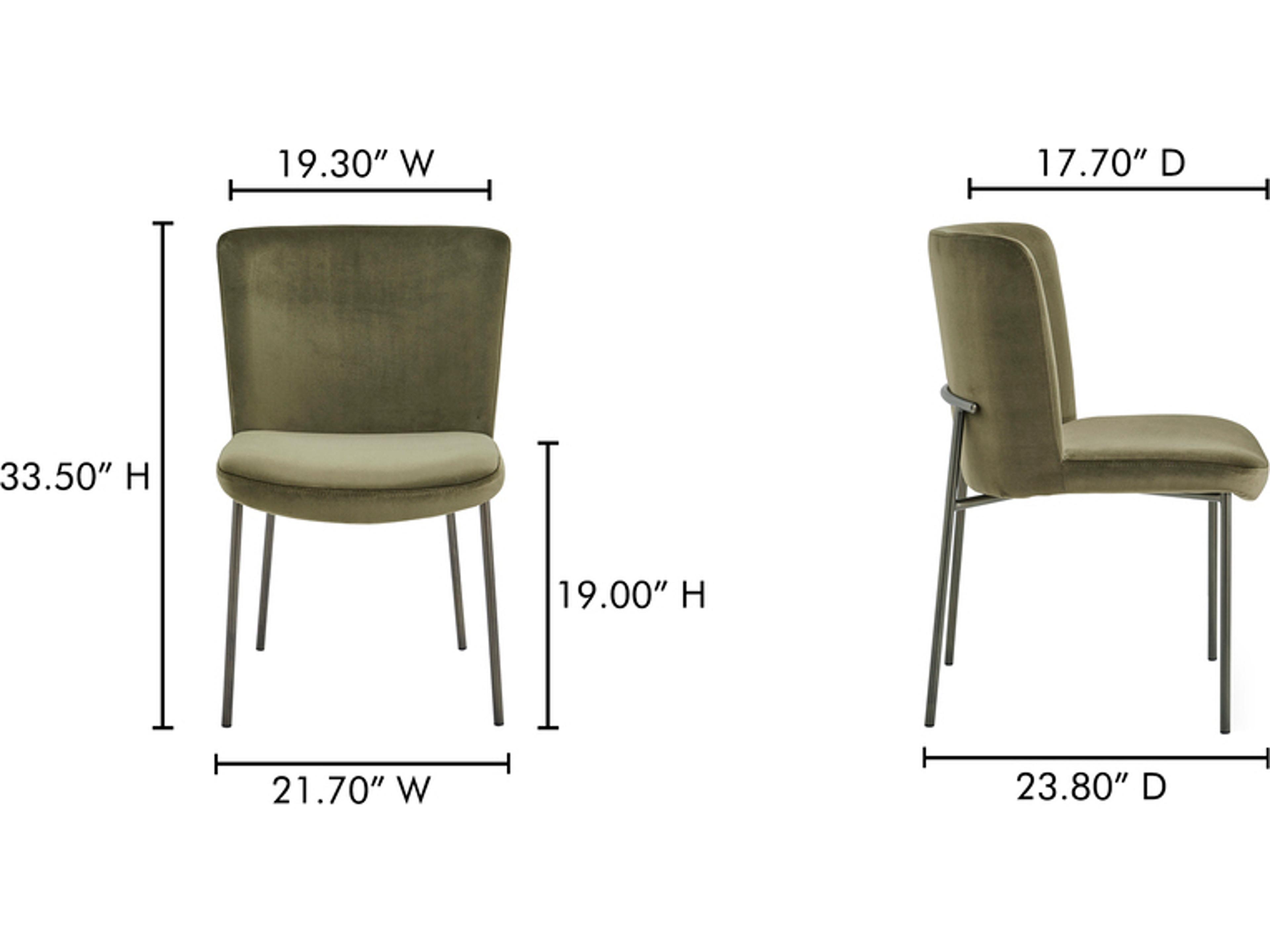 Moe's Home Early Faux Green Mohair Dining Chair