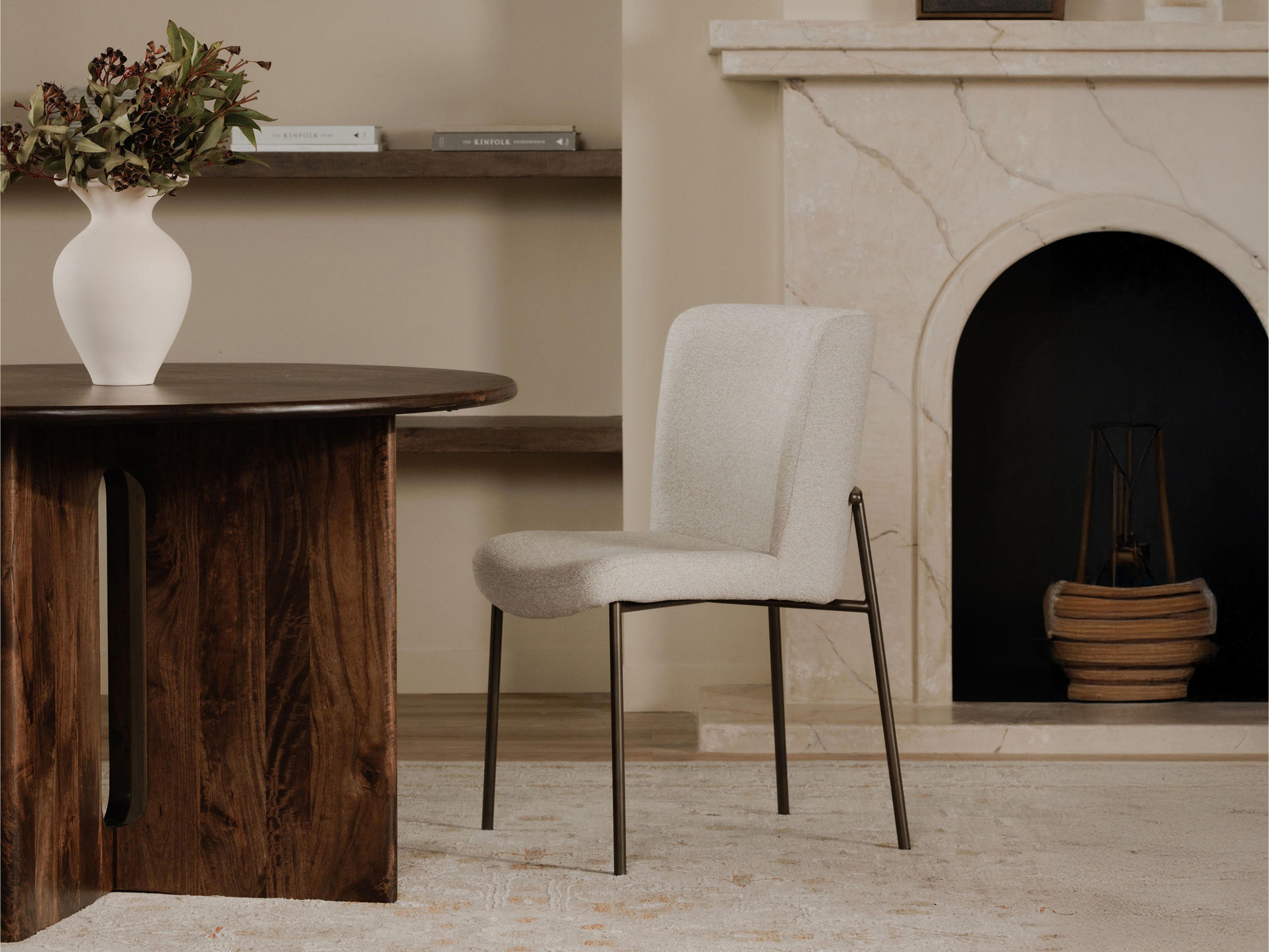 Moe's Home Early Beige Upholstered Armless Dining Chair