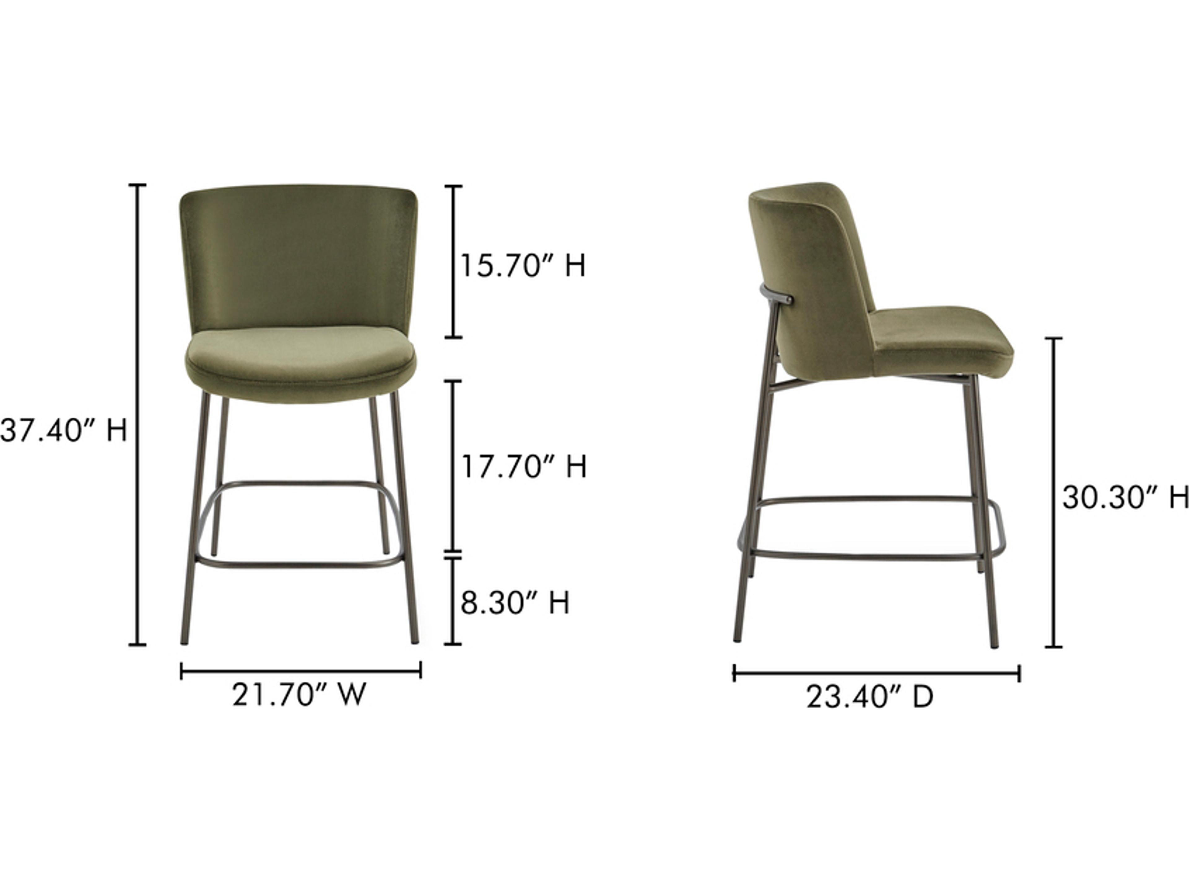 Moe's Home Early Faux Green Mohair Counter Stool