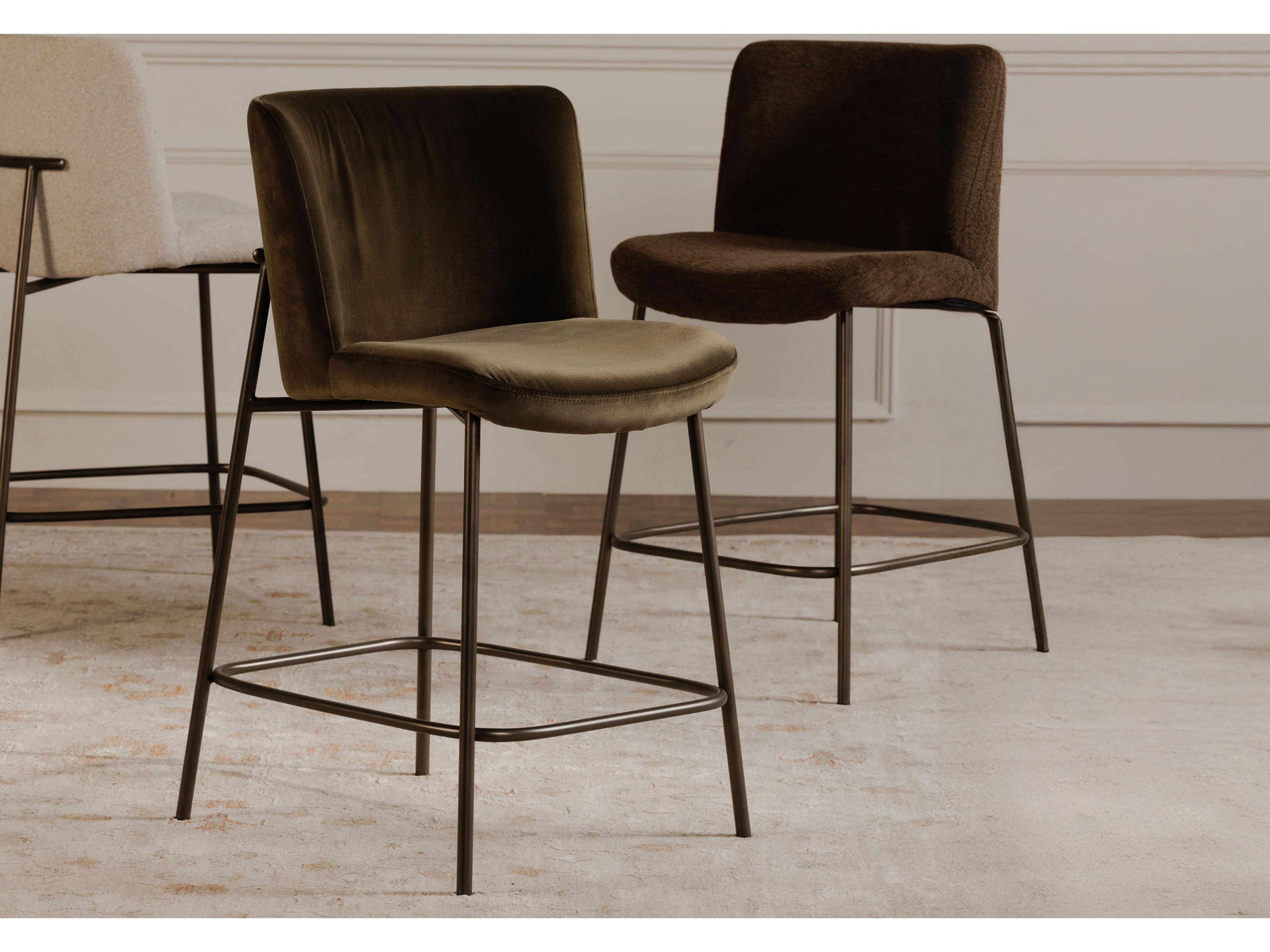 Moe's Home Early Faux Green Mohair Bar Stool