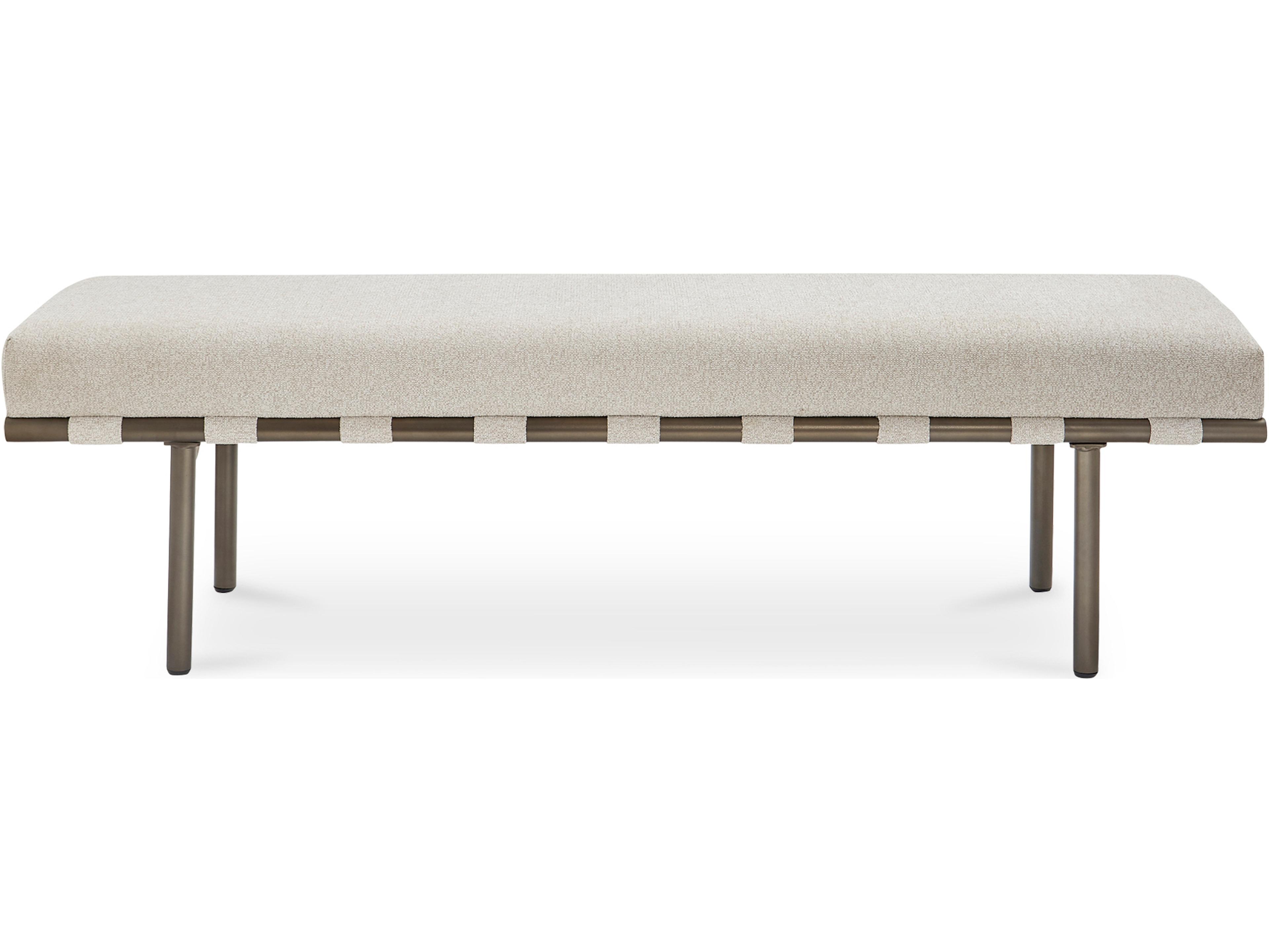 Carson Beige Upholstered Accent Bench