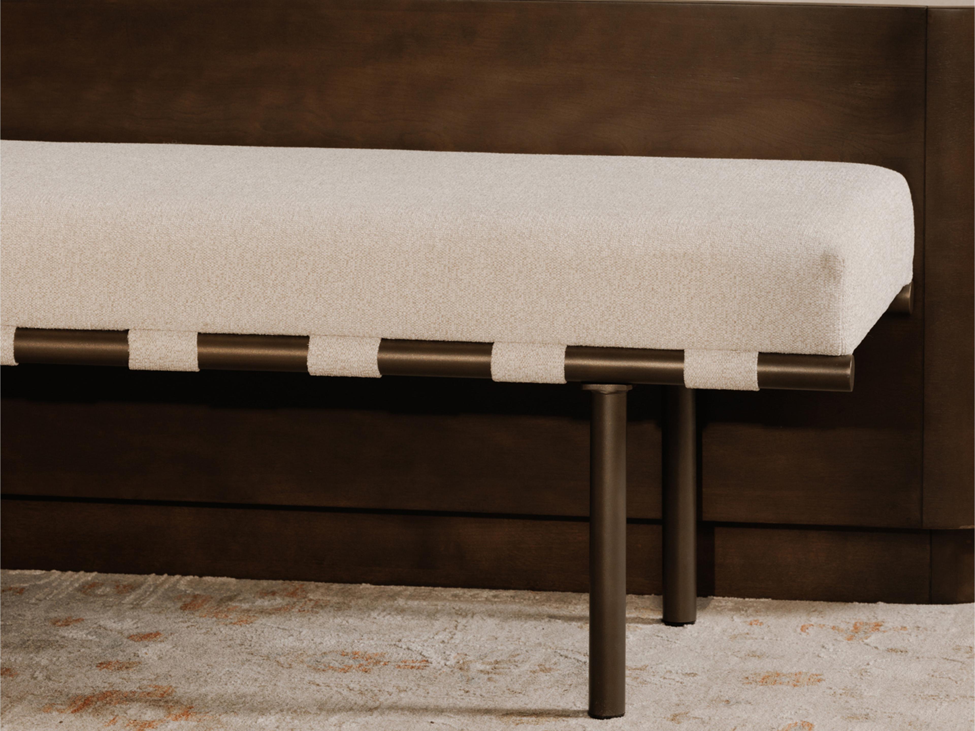 Moe's Home Carson Beige Upholstered Accent Bench