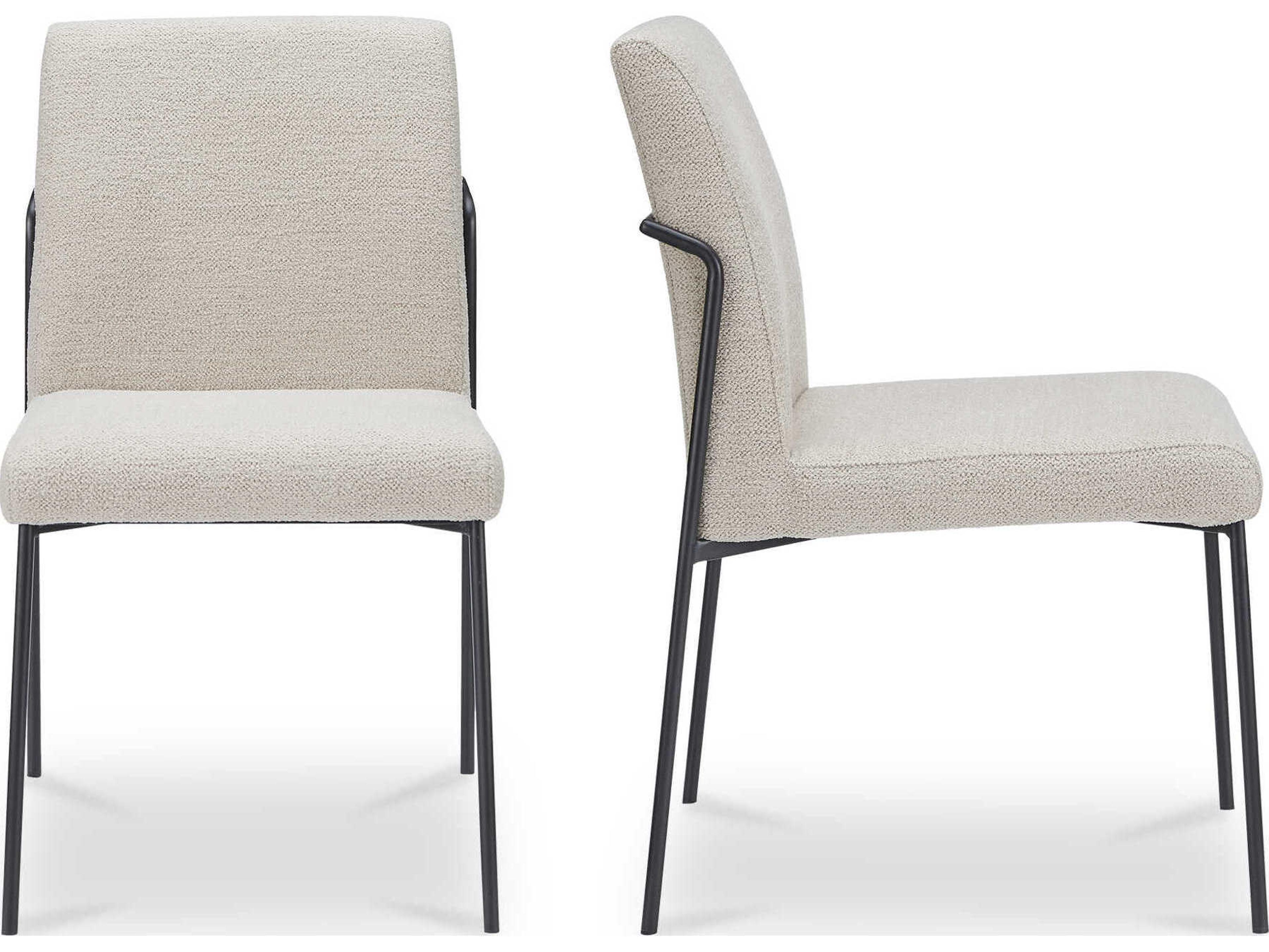 Moe's Home Danny Plywood White Upholstered Armless Dining Chair Set of 2